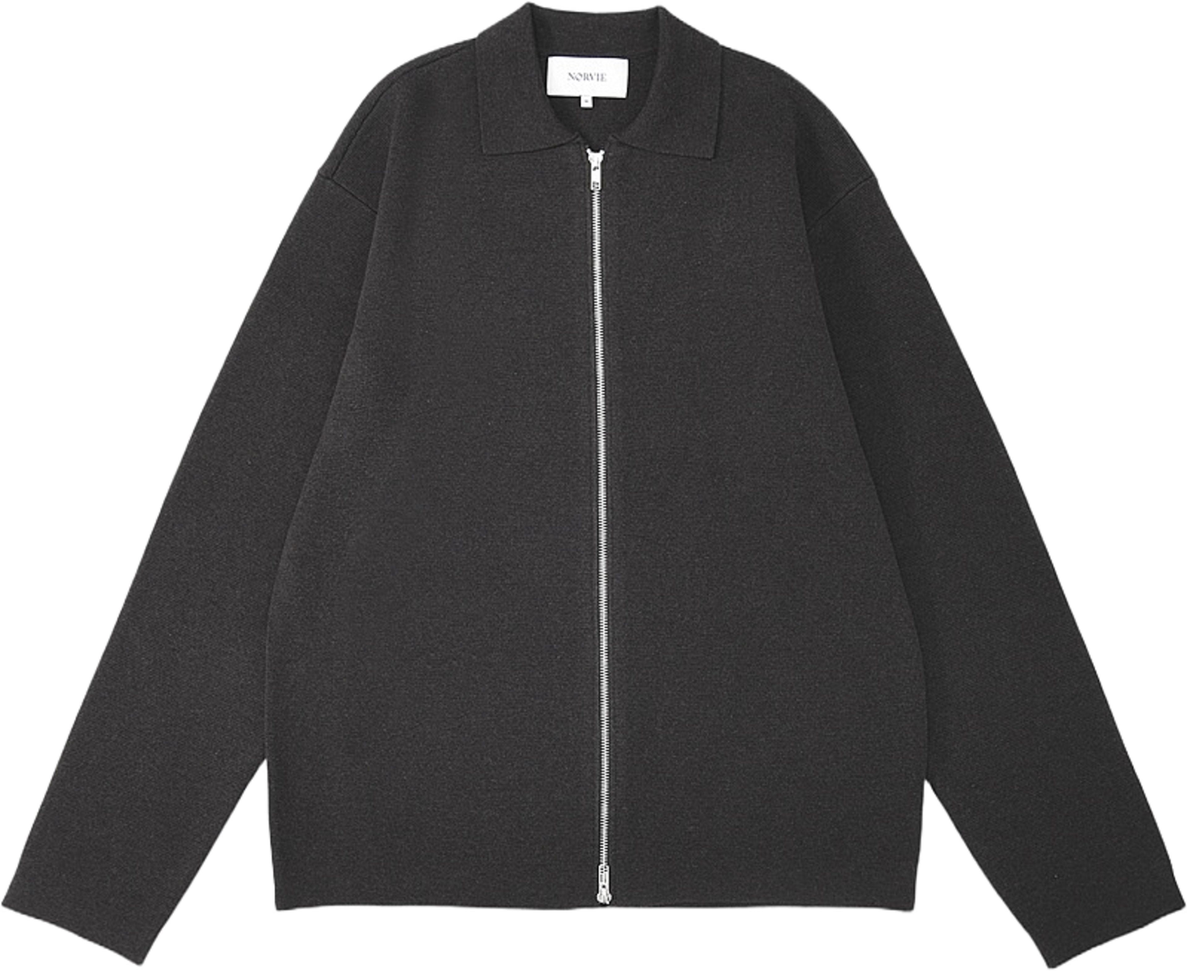 Cardigan med dubbelzip NICO, från NORVIE, i färgen Brown Melange. Klicka för att öppna bilden i stort format