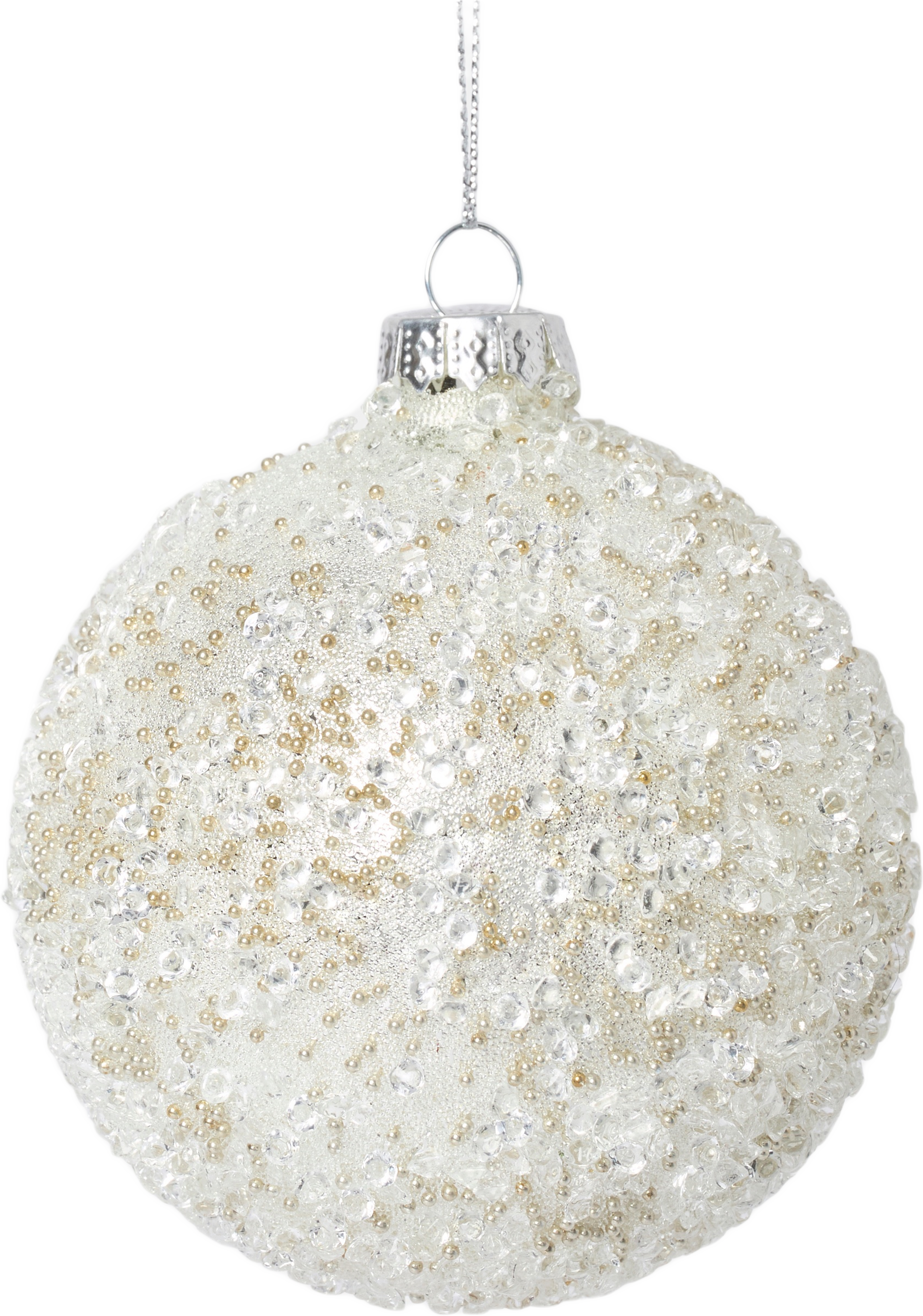 Julgranskula i glas GLITTER 8 cm, från Åhléns Home, i färgen Silver. Klicka för att öppna bilden i stort format