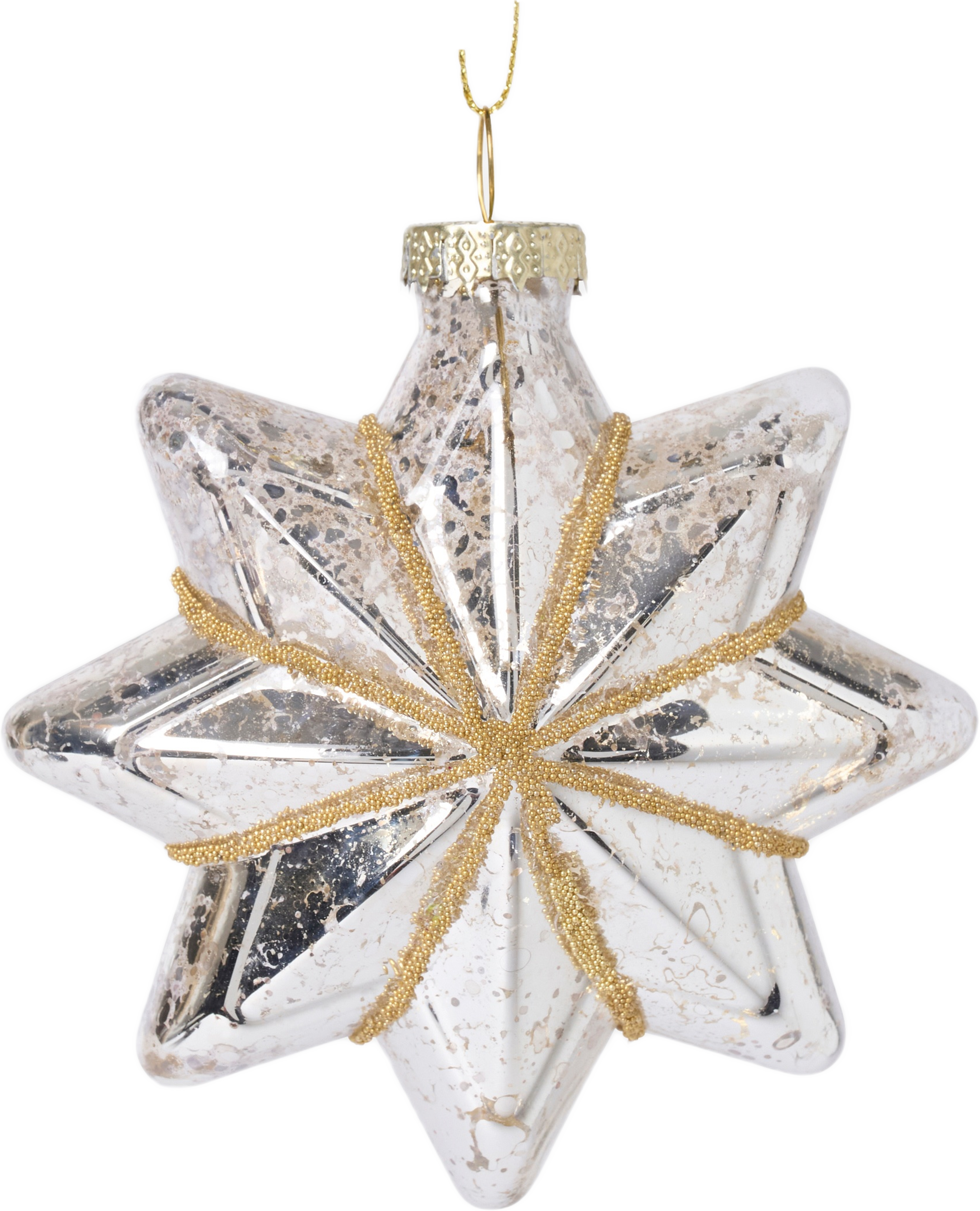 Julgranshänge i glas STAR 8 cm, från Åhléns Home, i färgen Gold. Klicka för att öppna bilden i stort format