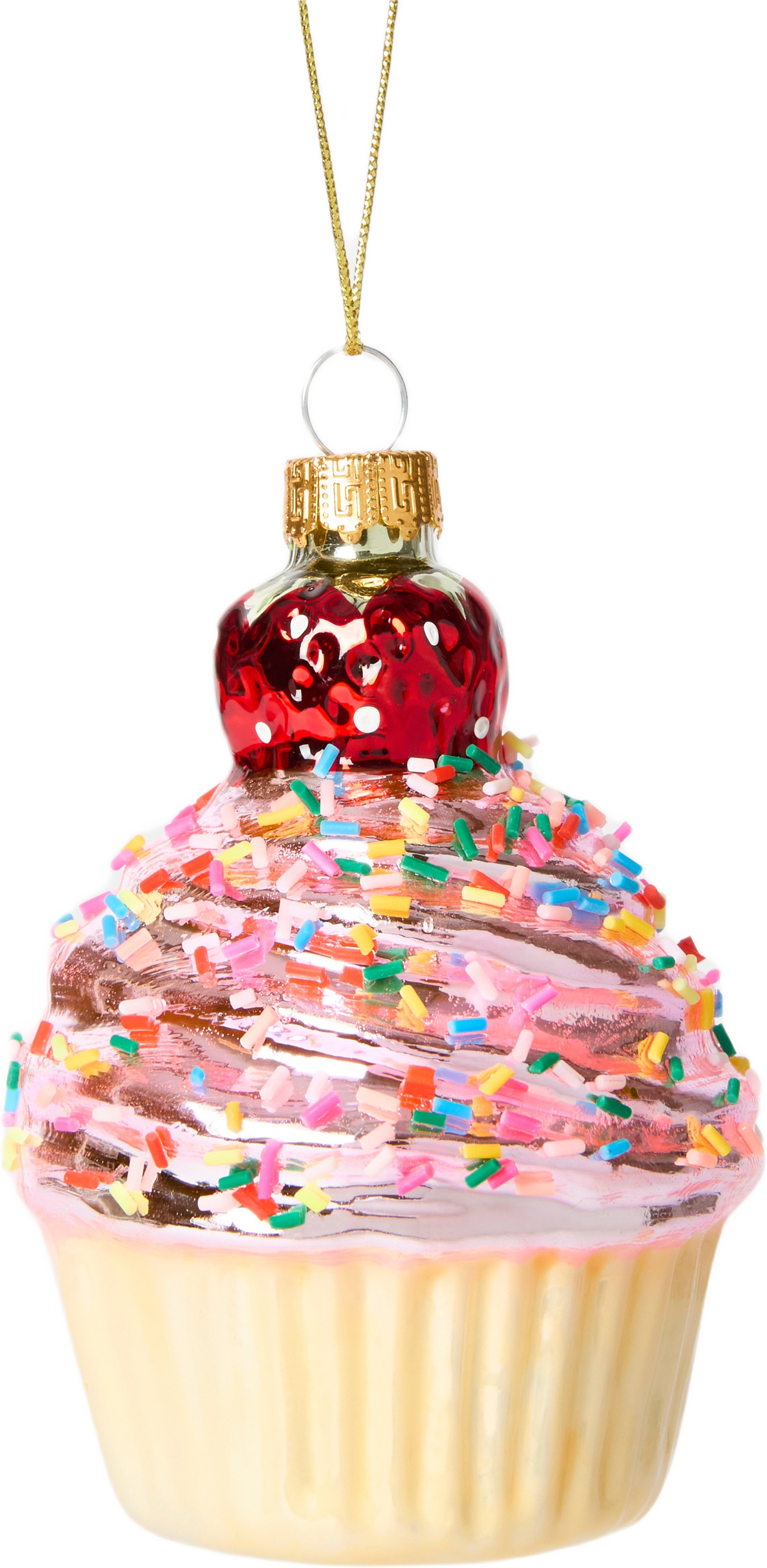 Julgranshänge i glas CUPCAKE, från Åhléns Home, i färgen Light Pink. Klicka för att öppna bilden i stort format