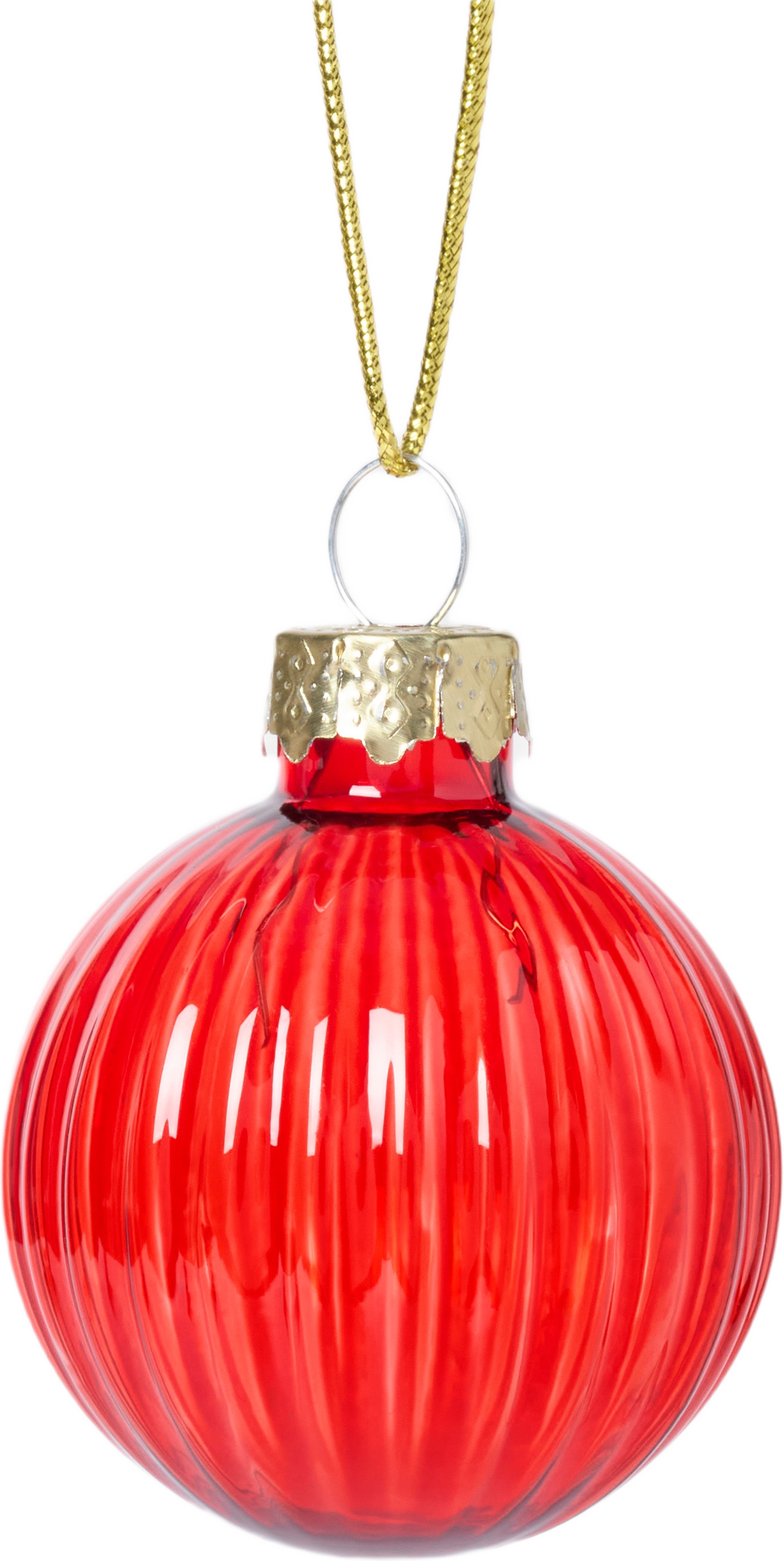 Julgranskula i glas RILLS 4 cm, från Åhléns Home, i färgen Red. Klicka för att öppna bilden i stort format