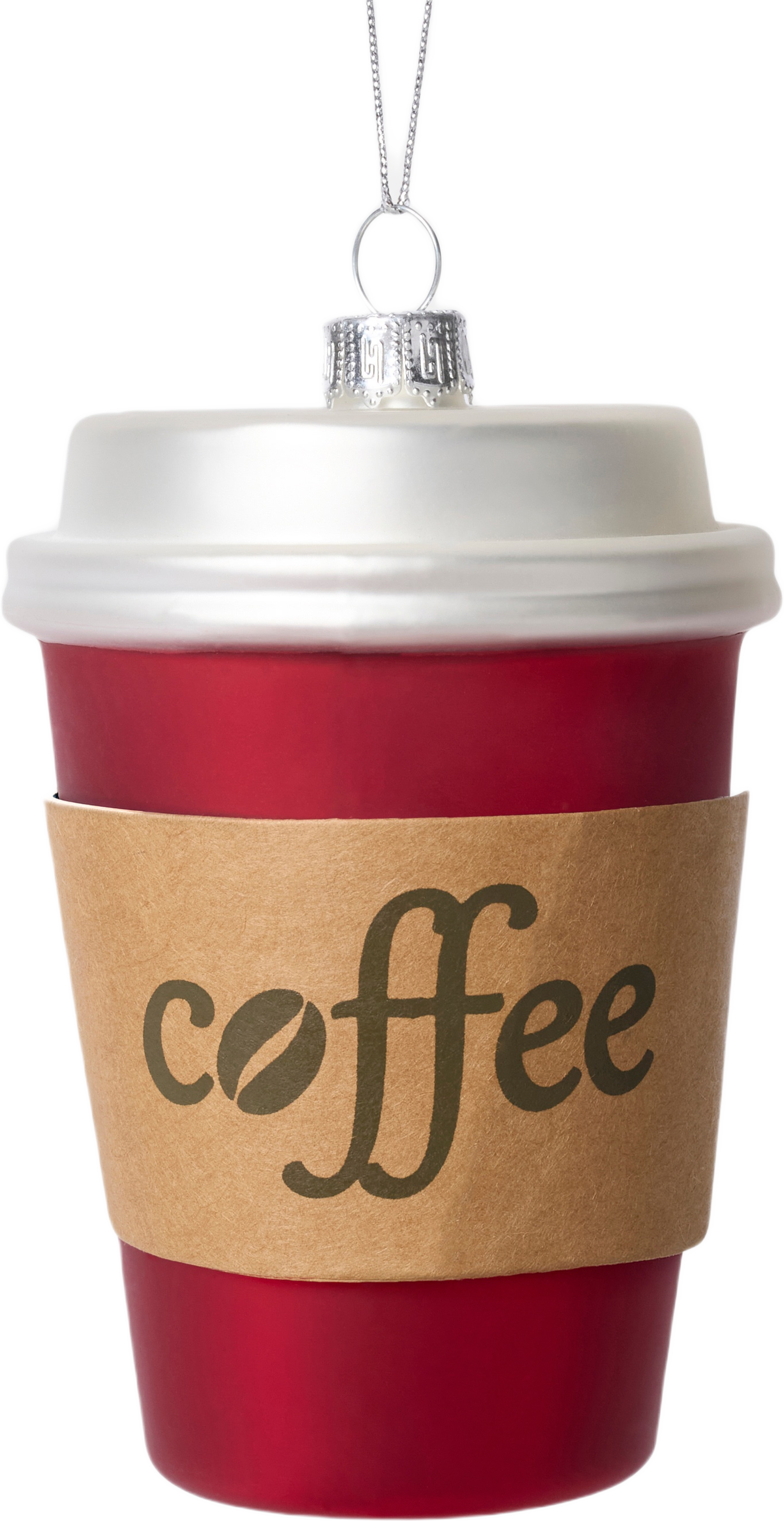Julgranshänge i glas KAFFEMUGG, från Åhléns Home, i färgen Red. Klicka för att öppna bilden i stort format
