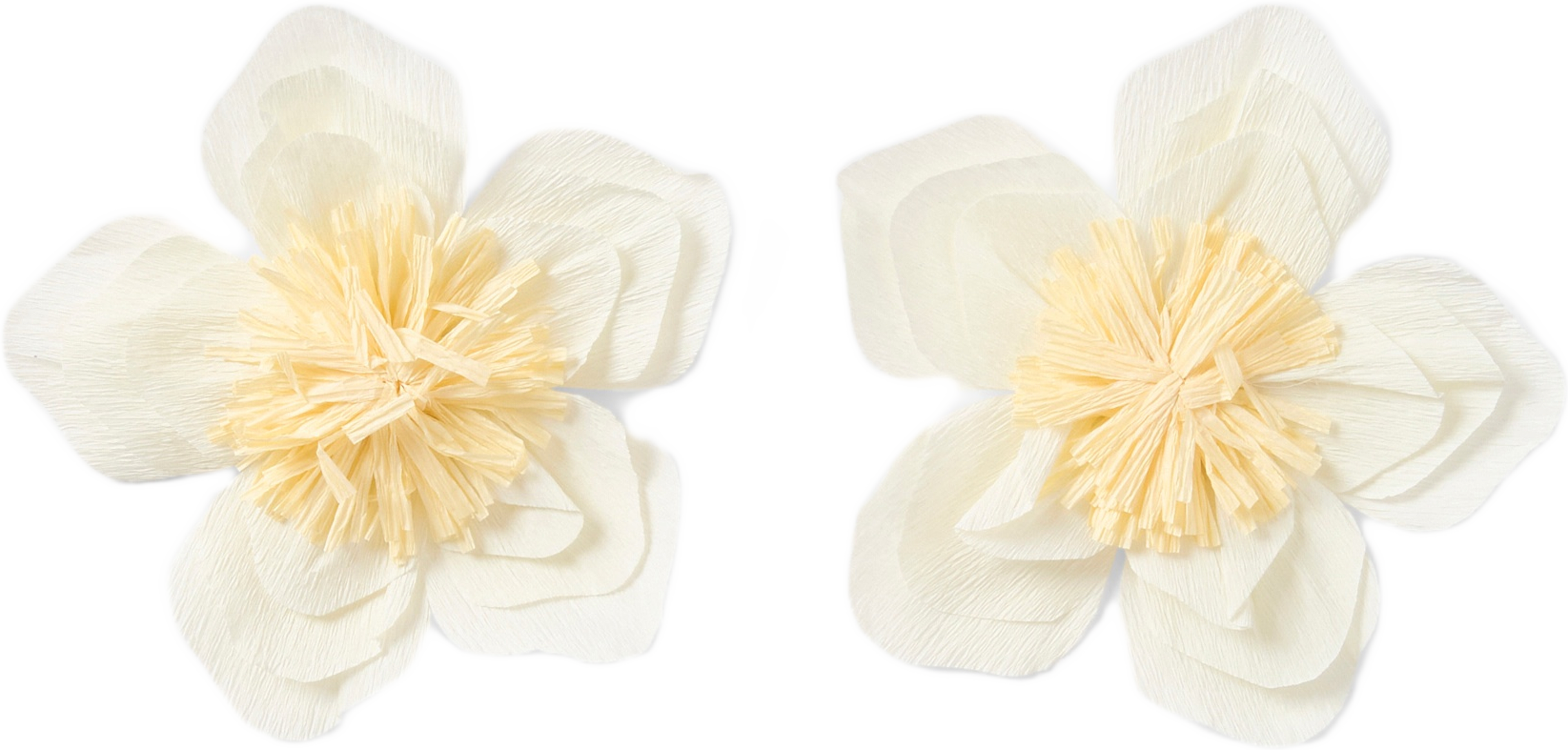 Julpynt pappersblommor, 2-pack, från Åhléns Home, i färgen White/Yellow. Klicka för att öppna bilden i stort format