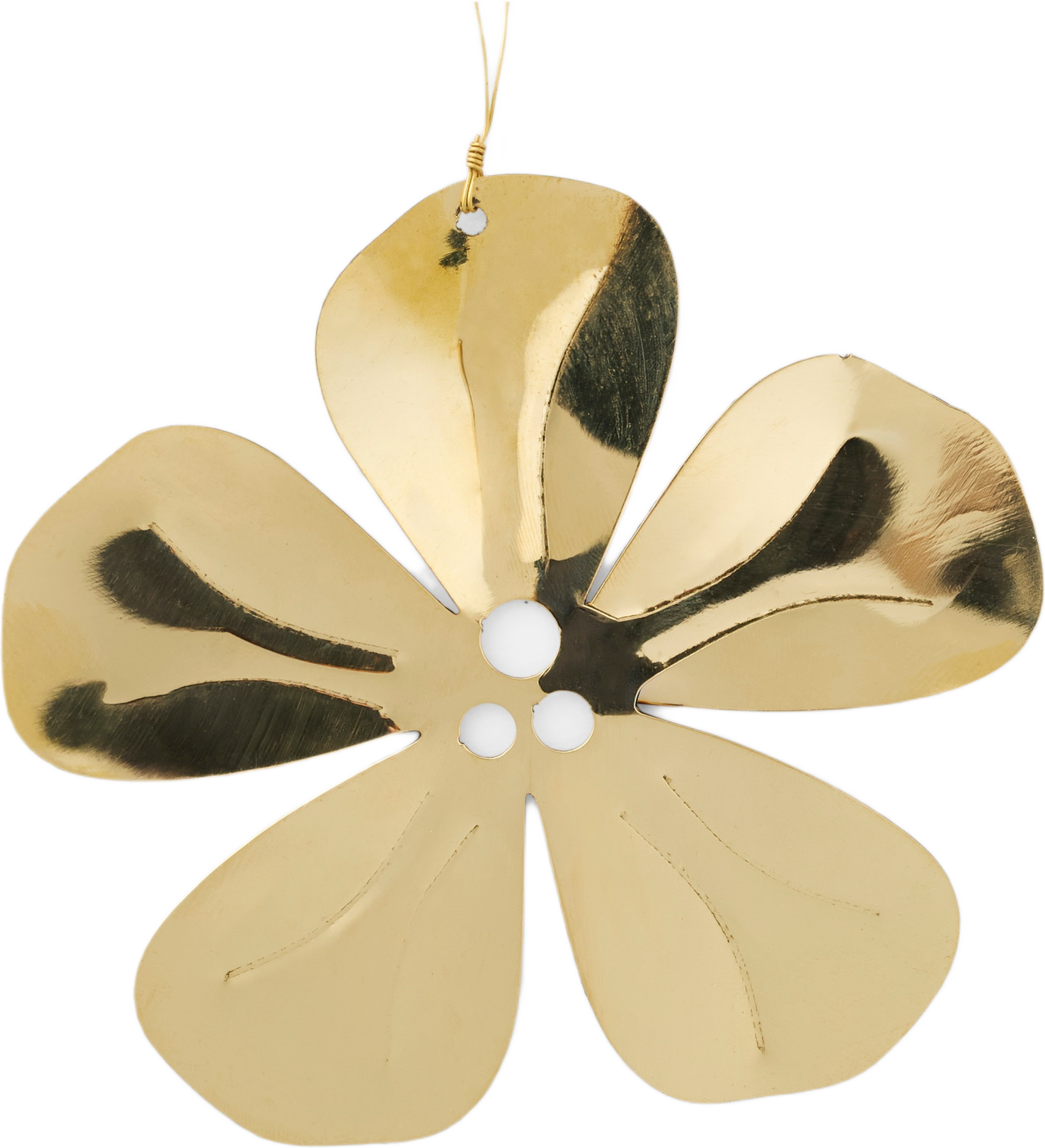 Julgranshänge i mässing FLOWER, från Åhléns Home, i färgen Gold. Klicka för att öppna bilden i stort format