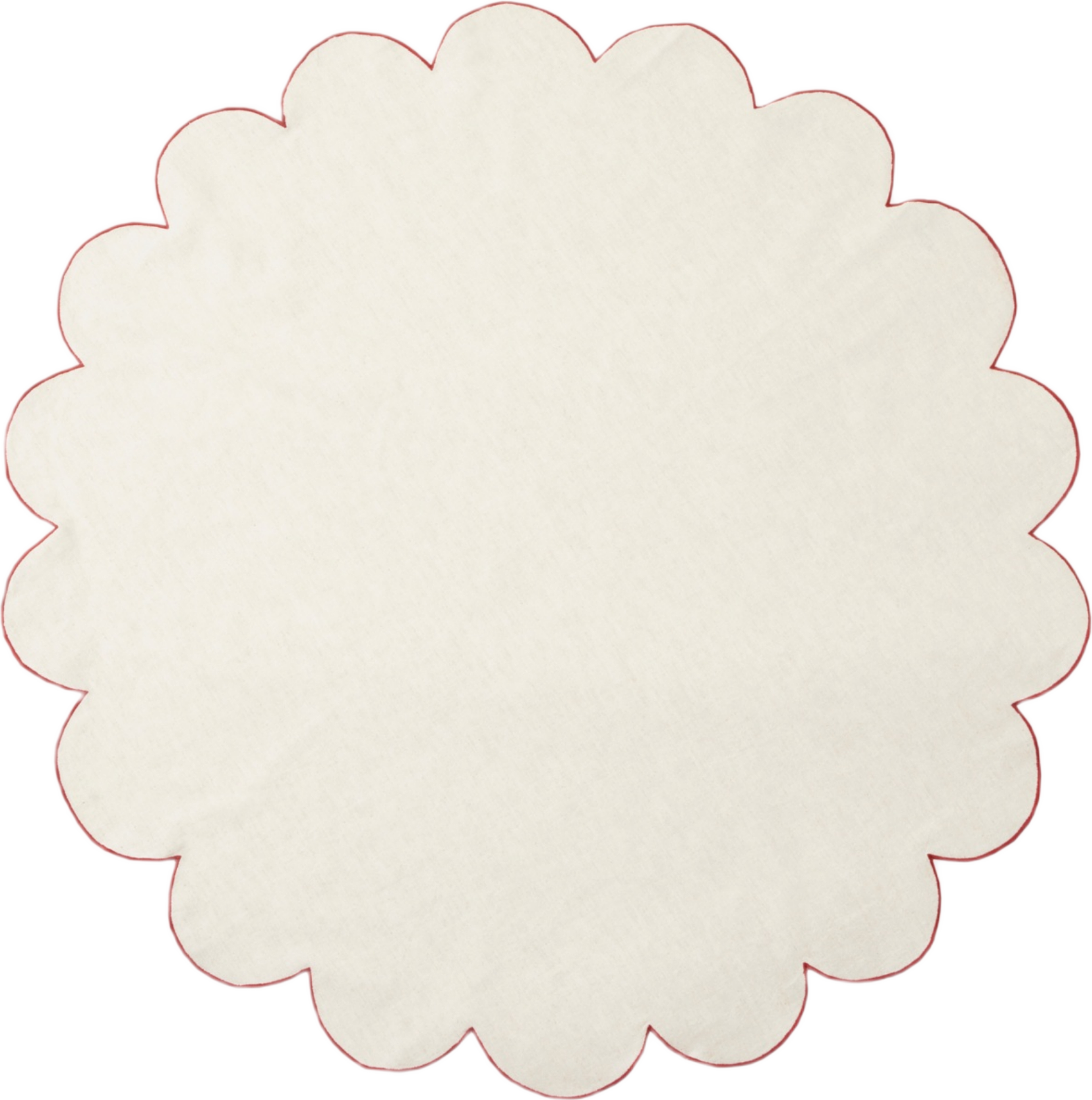 Julgransmatta i linnemix CASTILLA 100 cm, från Åhléns Home, i färgen Off White/Red. Klicka för att öppna bilden i stort format