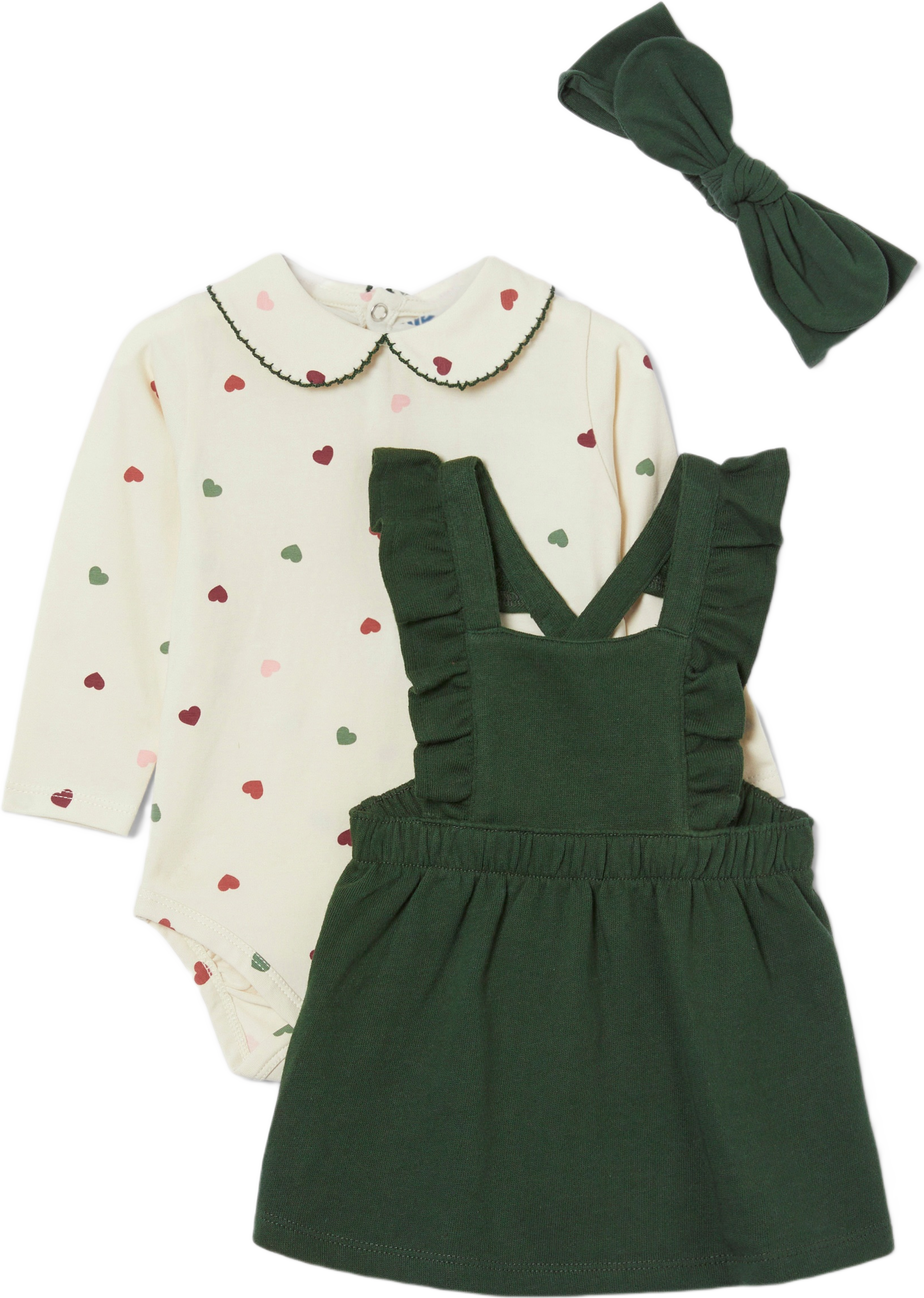 Klänningset med hårband CAROLINE, från RIKIKI, i färgen Dark Green. Klicka för att öppna bilden i stort format