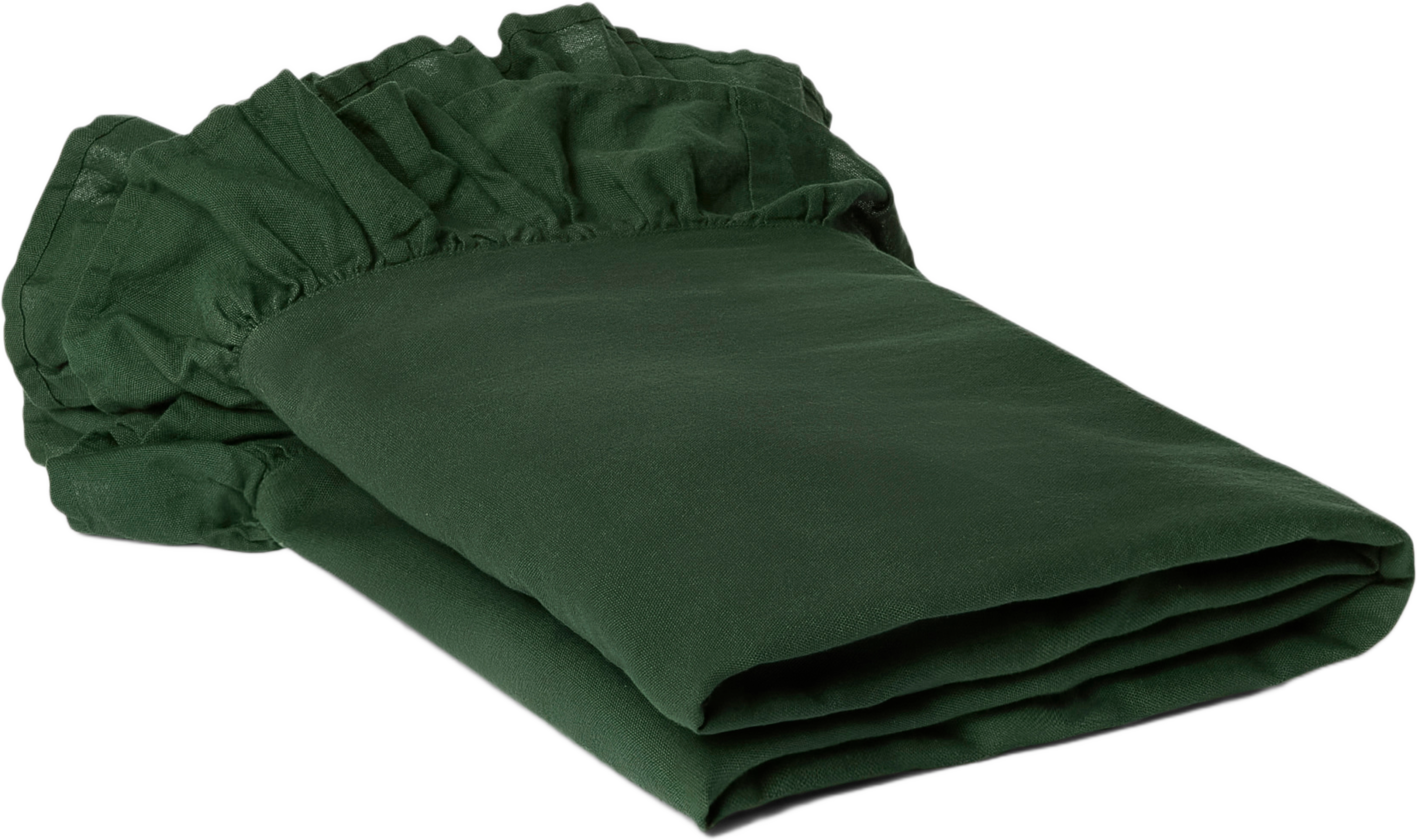 Bordsduk med volang 145x250 cm, från PORTOLINO LIVING, i färgen Green. Klicka för att öppna bilden i stort format