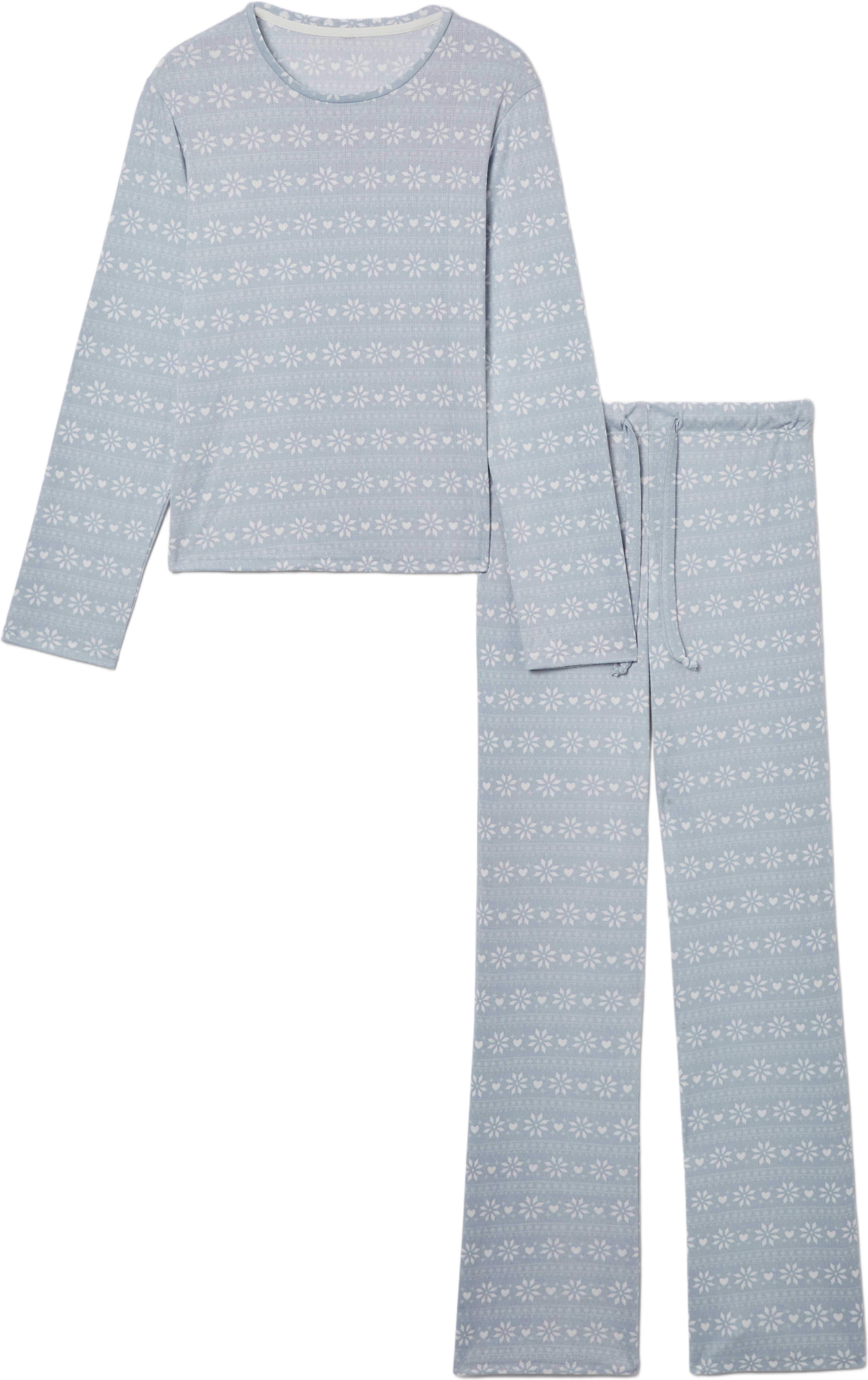 Julpyjamas JOLLY, från Å WOMAN, i färgen Light Blue, White. Klicka för att öppna bilden i stort format