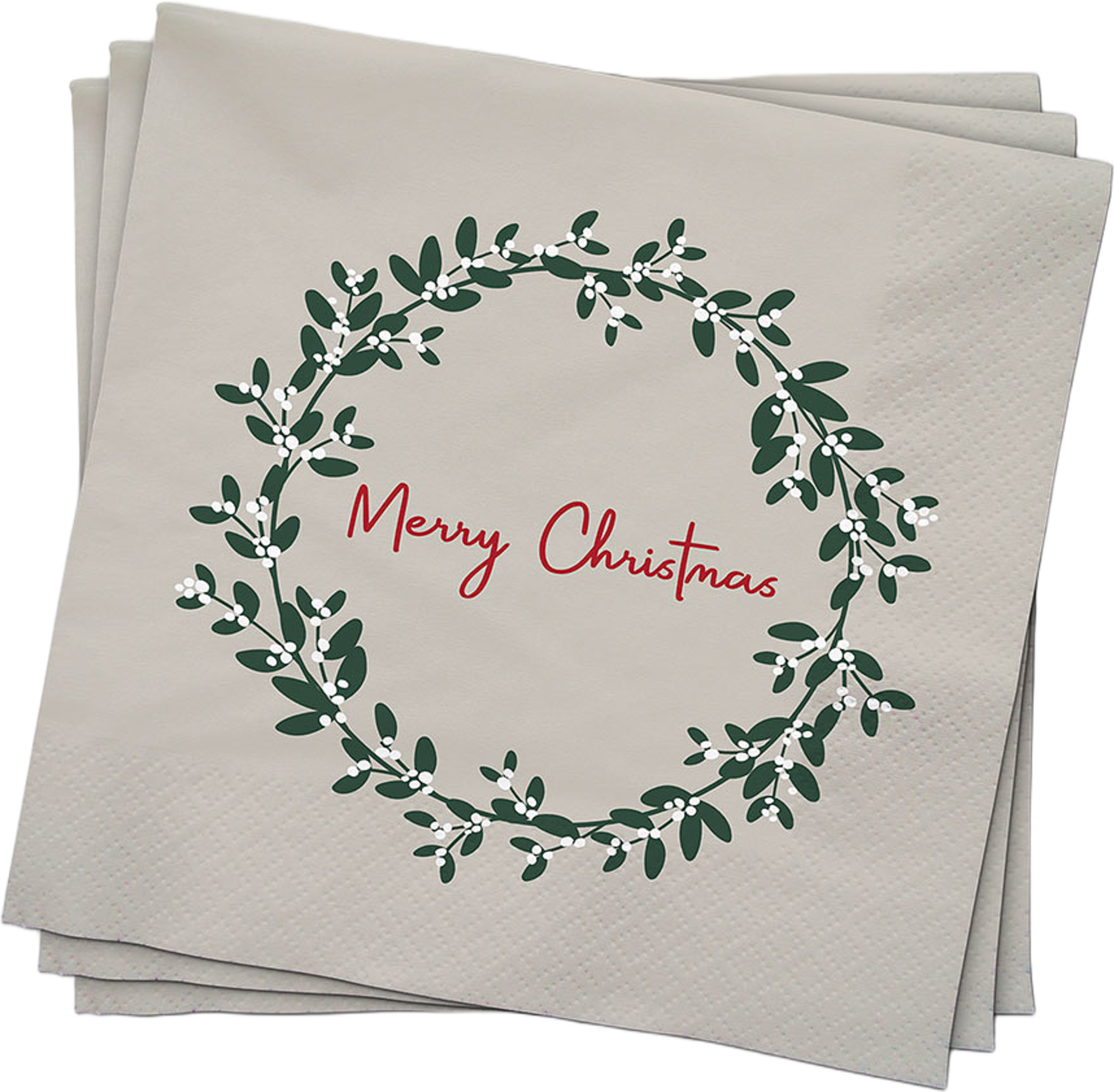 Pappersservetter MERRY CHRISTMAS 33x33 cm, från Åhléns Home, i färgen Cream. Klicka för att öppna bilden i stort format