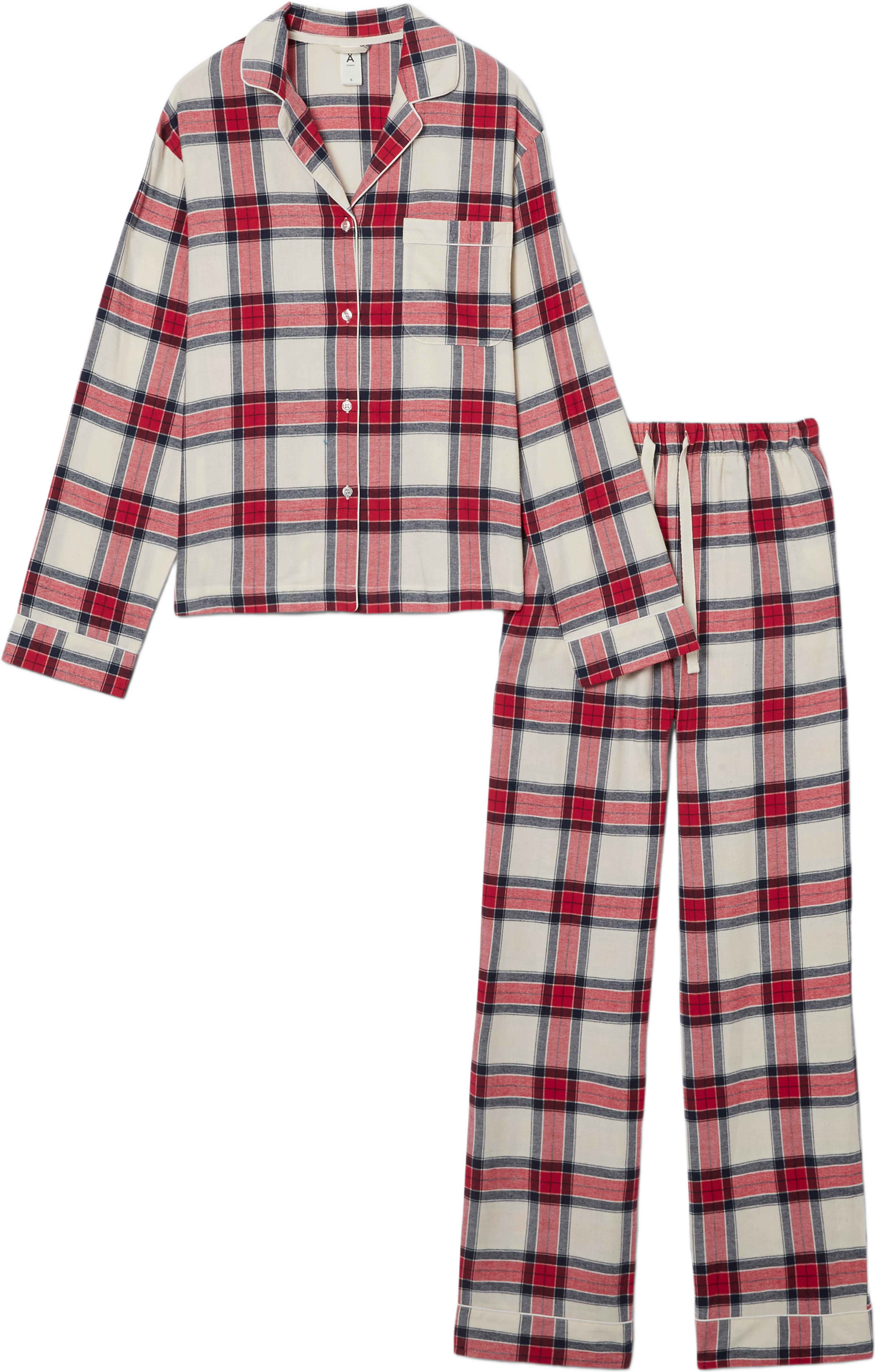 Flanellpyjamas unisex, från Å WOMAN, i färgen Check. Klicka för att öppna bilden i stort format