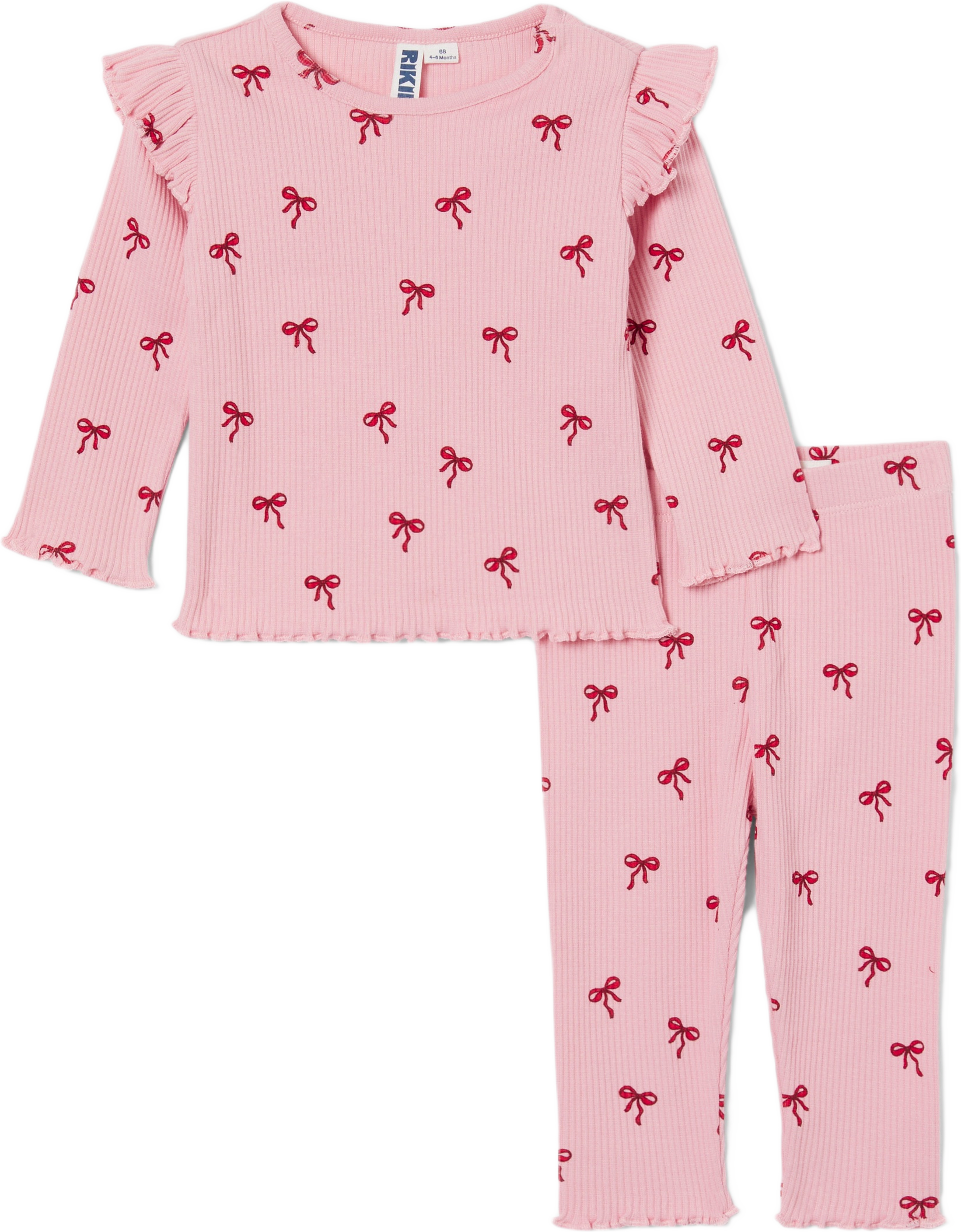Ribbat set AMI, från RIKIKI, i färgen Pink Bow. Klicka för att öppna bilden i stort format