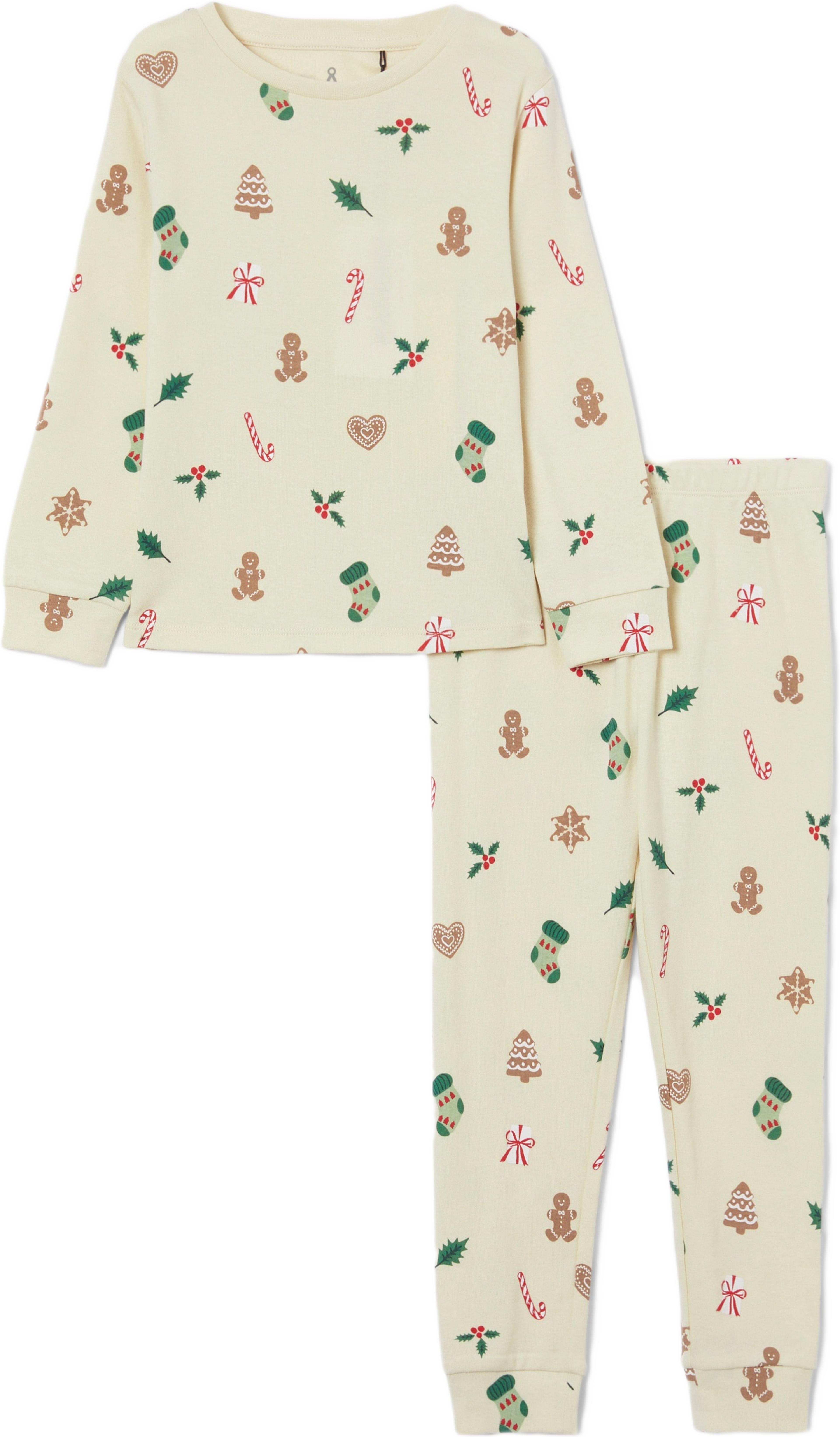Pyjamas med jultryck POW, från Åhléns, i färgen Aop.