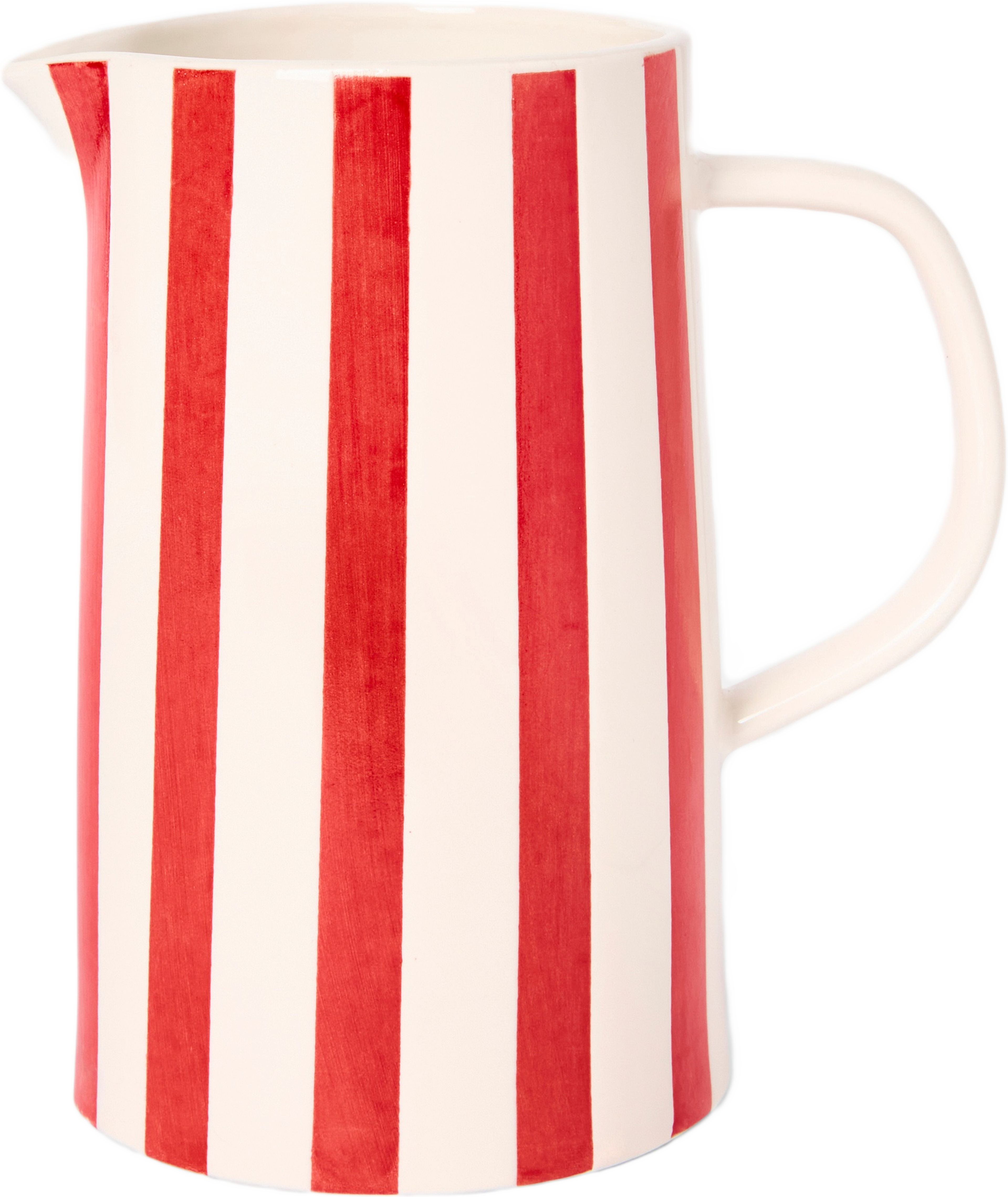 Kanna i stengods ADA STRIPE 1 L, från Åhléns Home, i färgen Red. Klicka för att öppna bilden i stort format