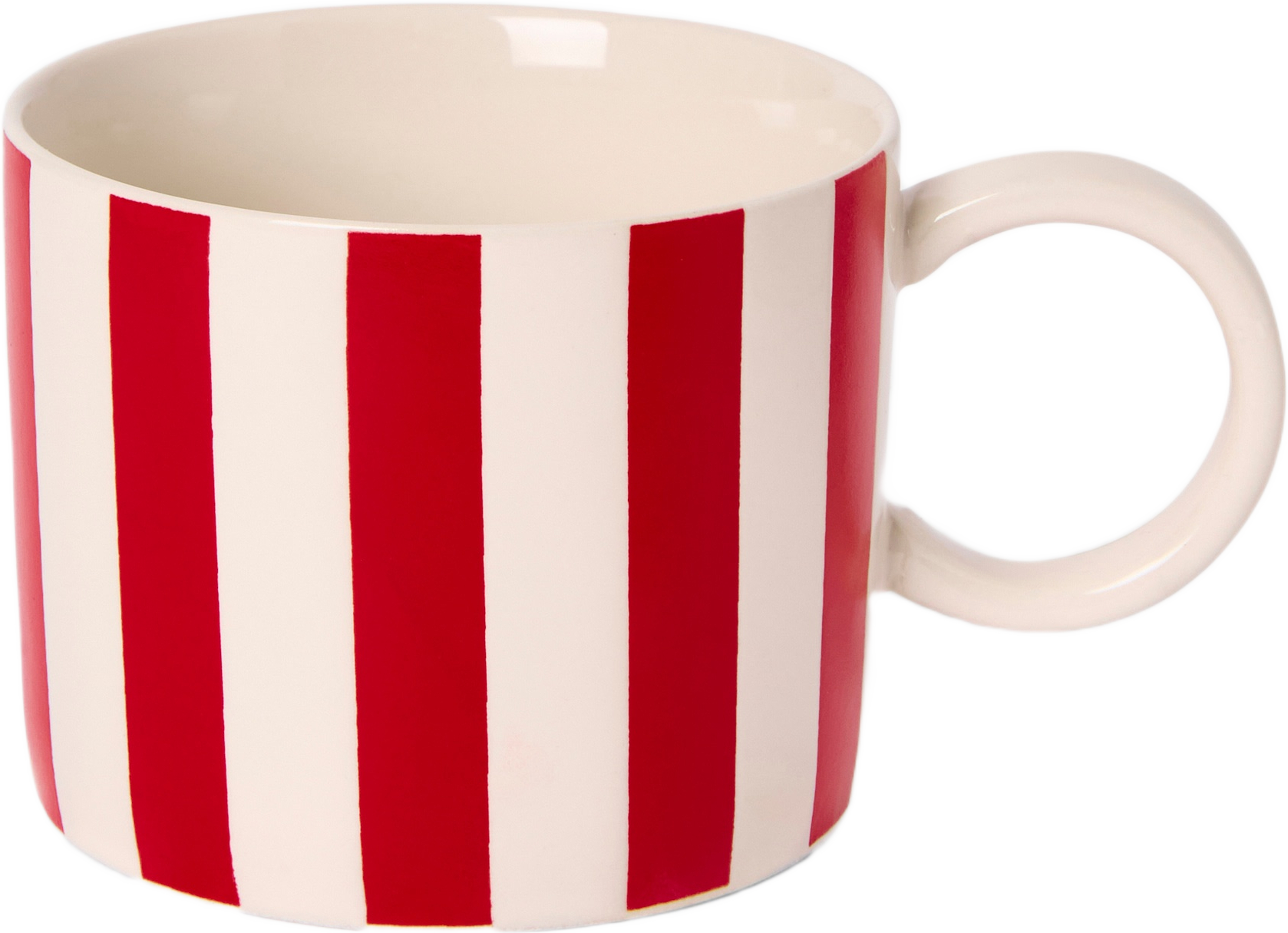Mugg i stengods ADA STRIPE 25 cl, från Åhléns Home, i färgen Red. Klicka för att öppna bilden i stort format
