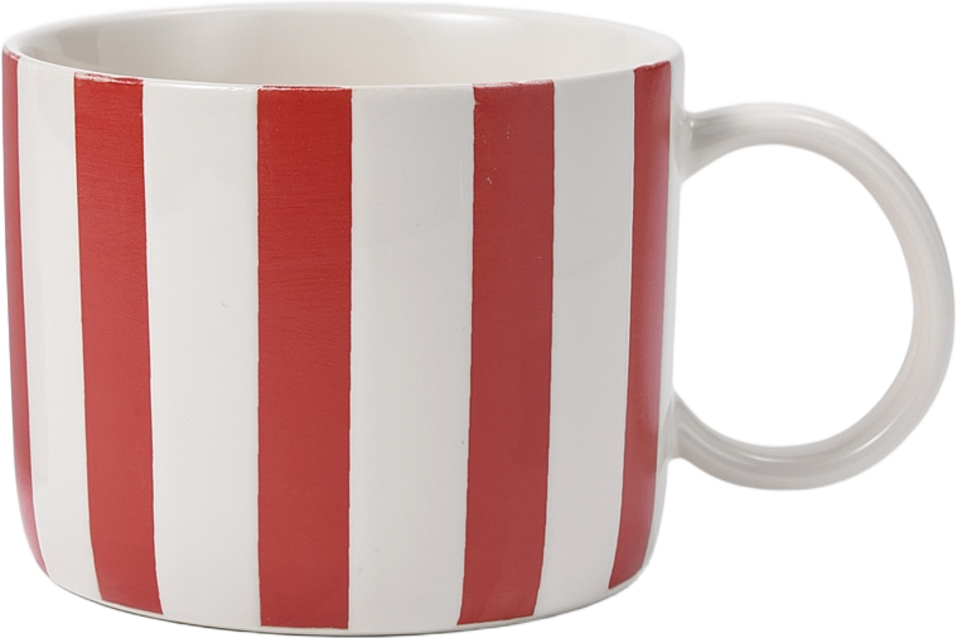 Mugg i stengods ADA Stripe 25 cl, från Åhléns Home, i färgen Red. Klicka för att öppna bilden i stort format