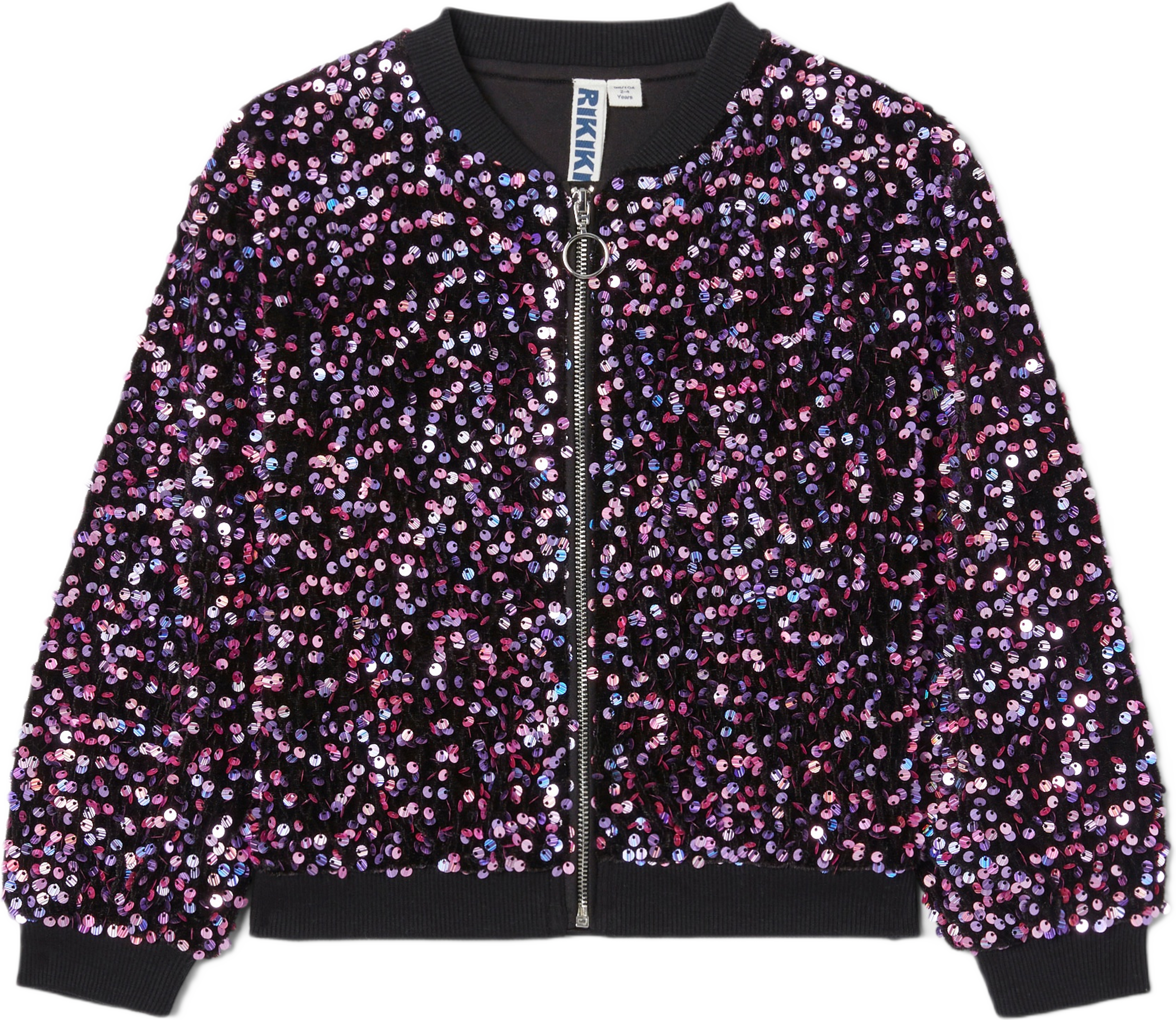 Bomberjacka med paljetter JOLINE, från RIKIKI, i färgen Black/Pink.