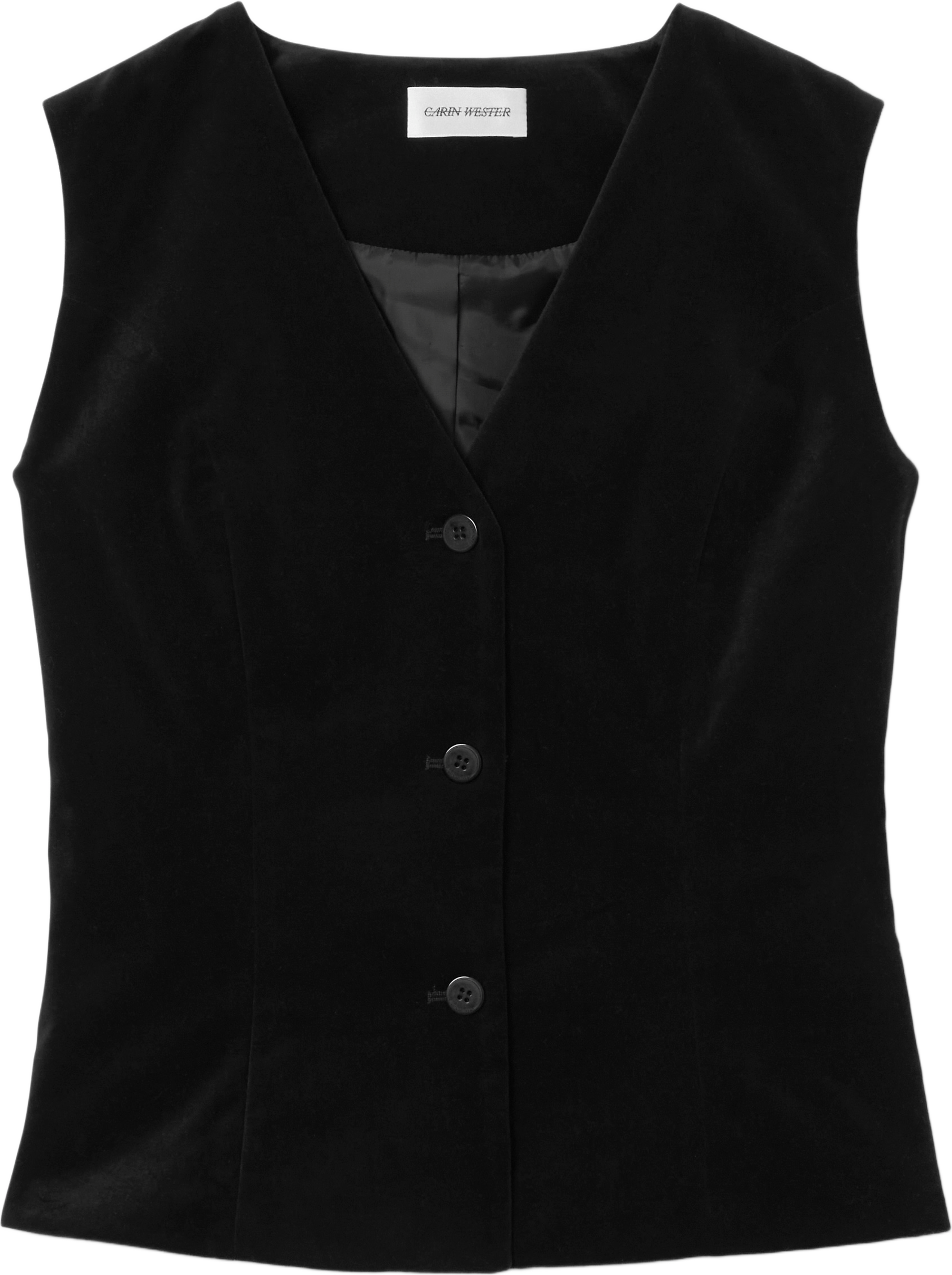 Sammetsväst SILVANA, från Carin Wester, i färgen Black.