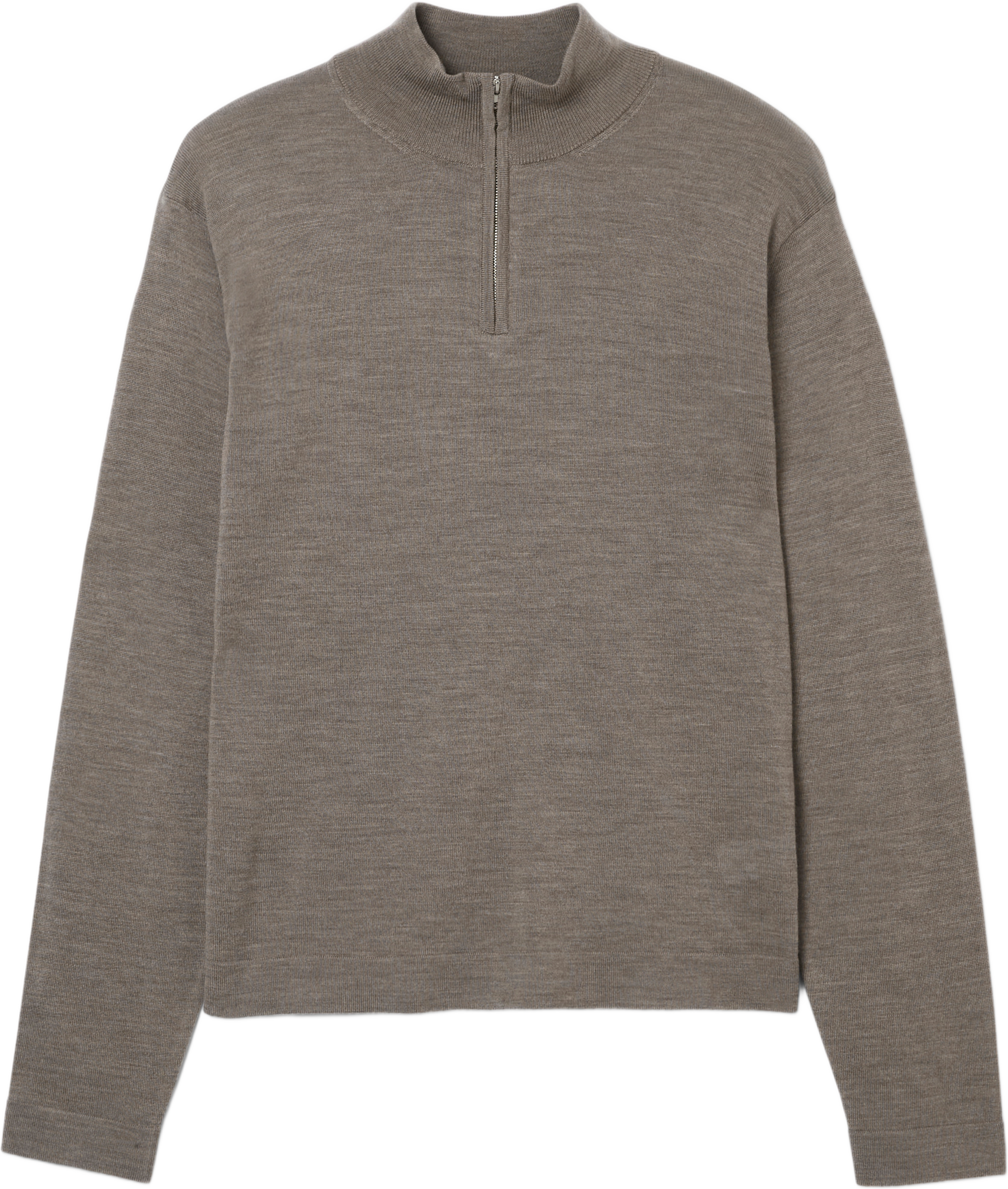 Ulltröja med half zip MAEL, från NORVIE, i färgen Mole Mel. Klicka för att öppna bilden i stort format