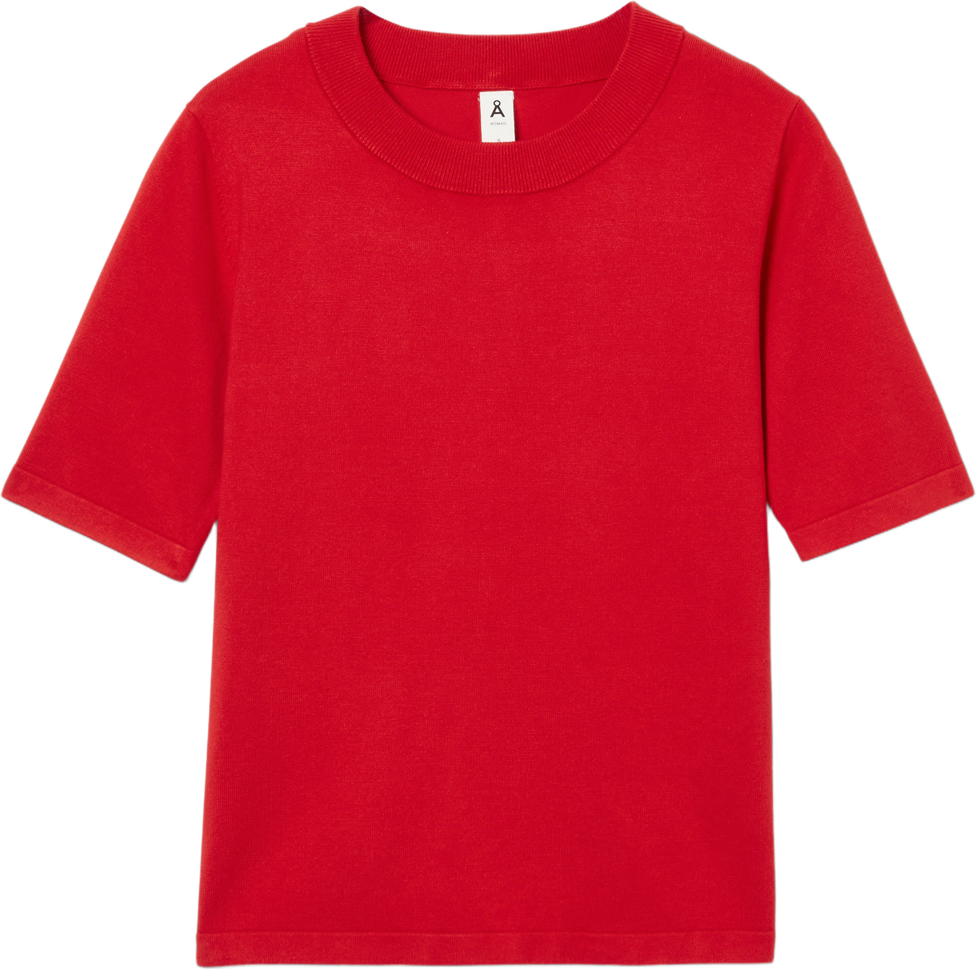 Kortärmad jumper KARIN, från Å WOMAN, i färgen Red. Klicka för att öppna bilden i stort format