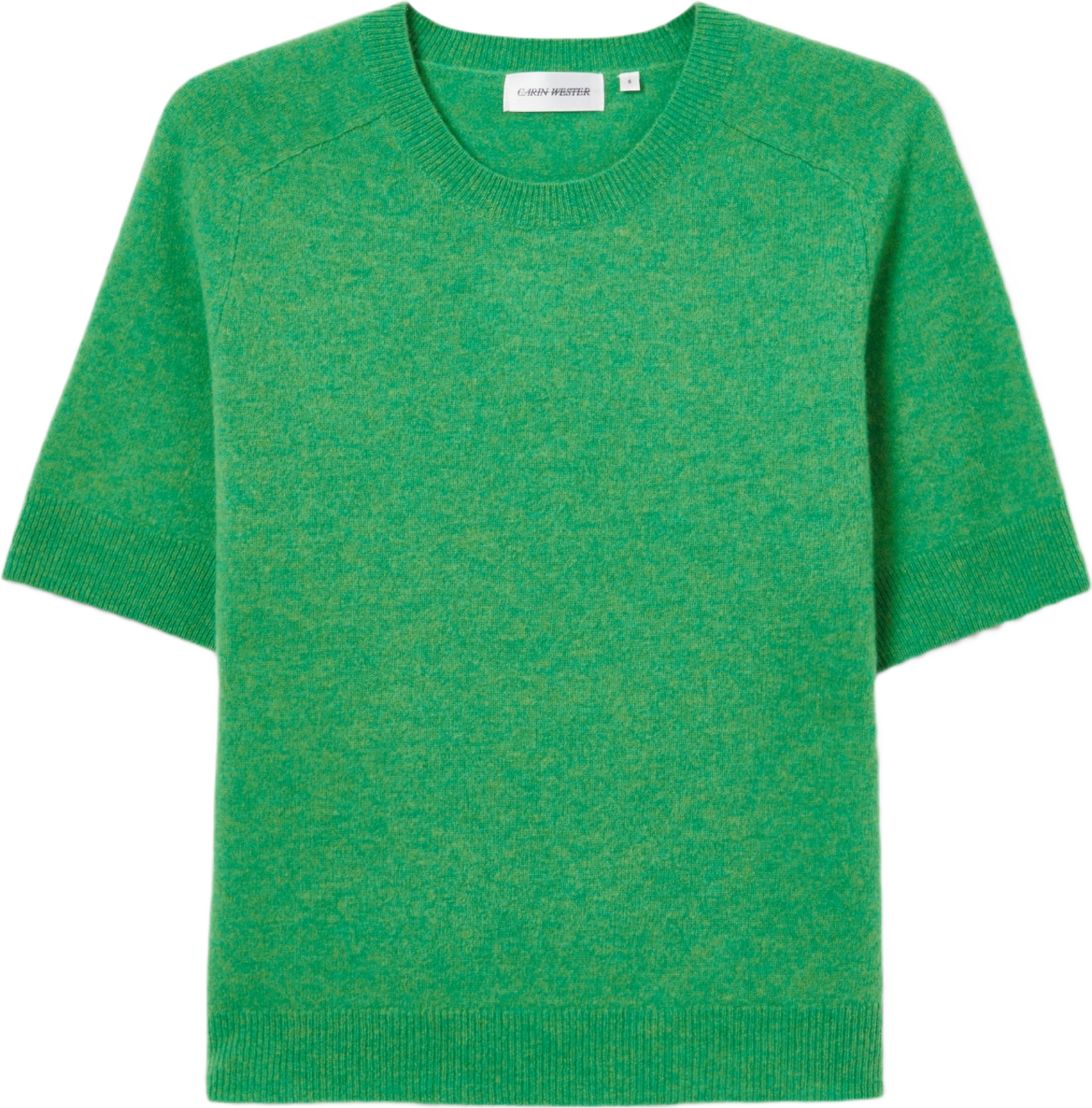 Finstickad topp i ull EYLA, från Carin Wester, i färgen Bright Green. Klicka för att öppna bilden i stort format