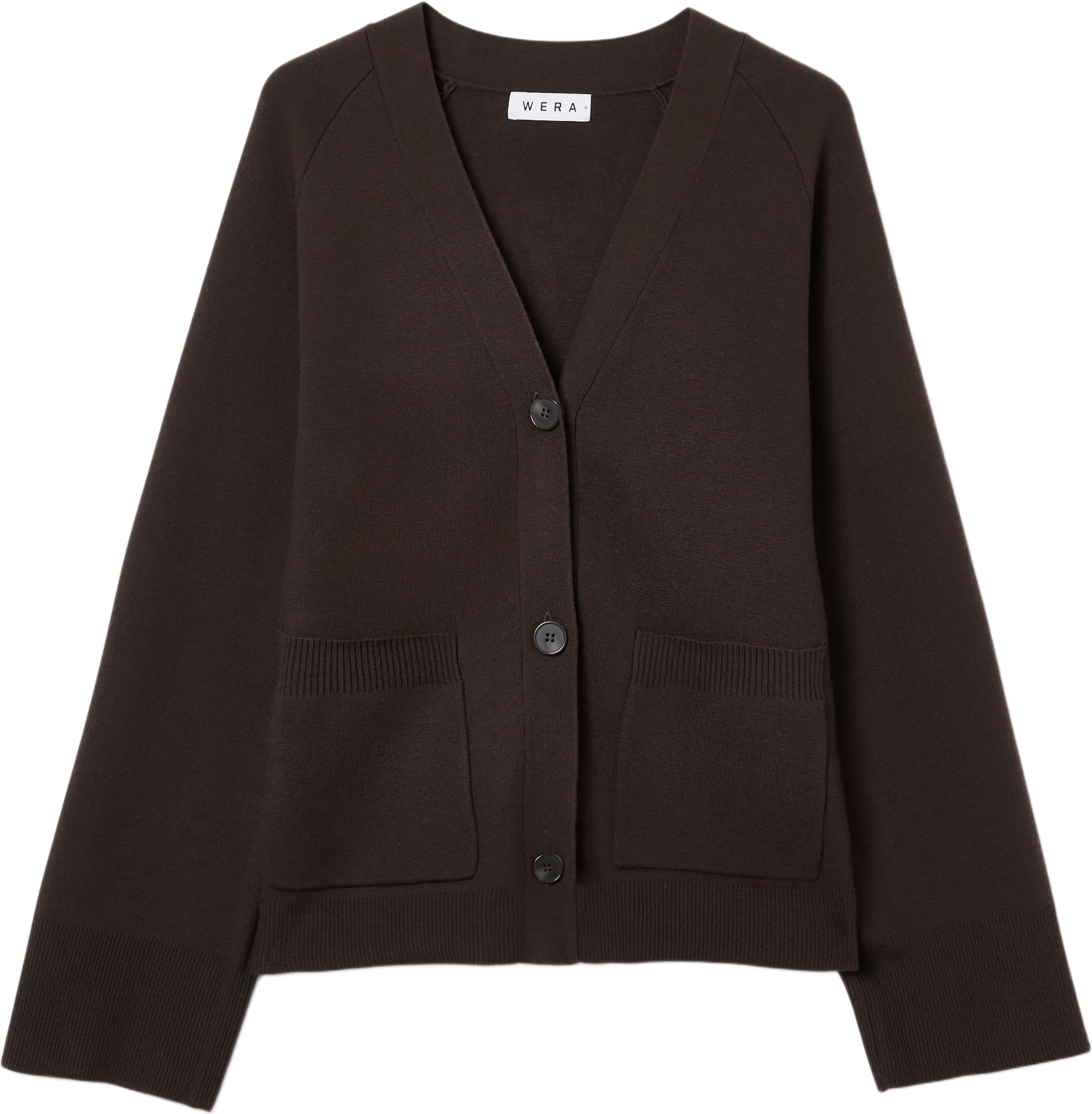 Viskoscardigan WARD, från Wera, i färgen Brown. Klicka för att öppna bilden i stort format