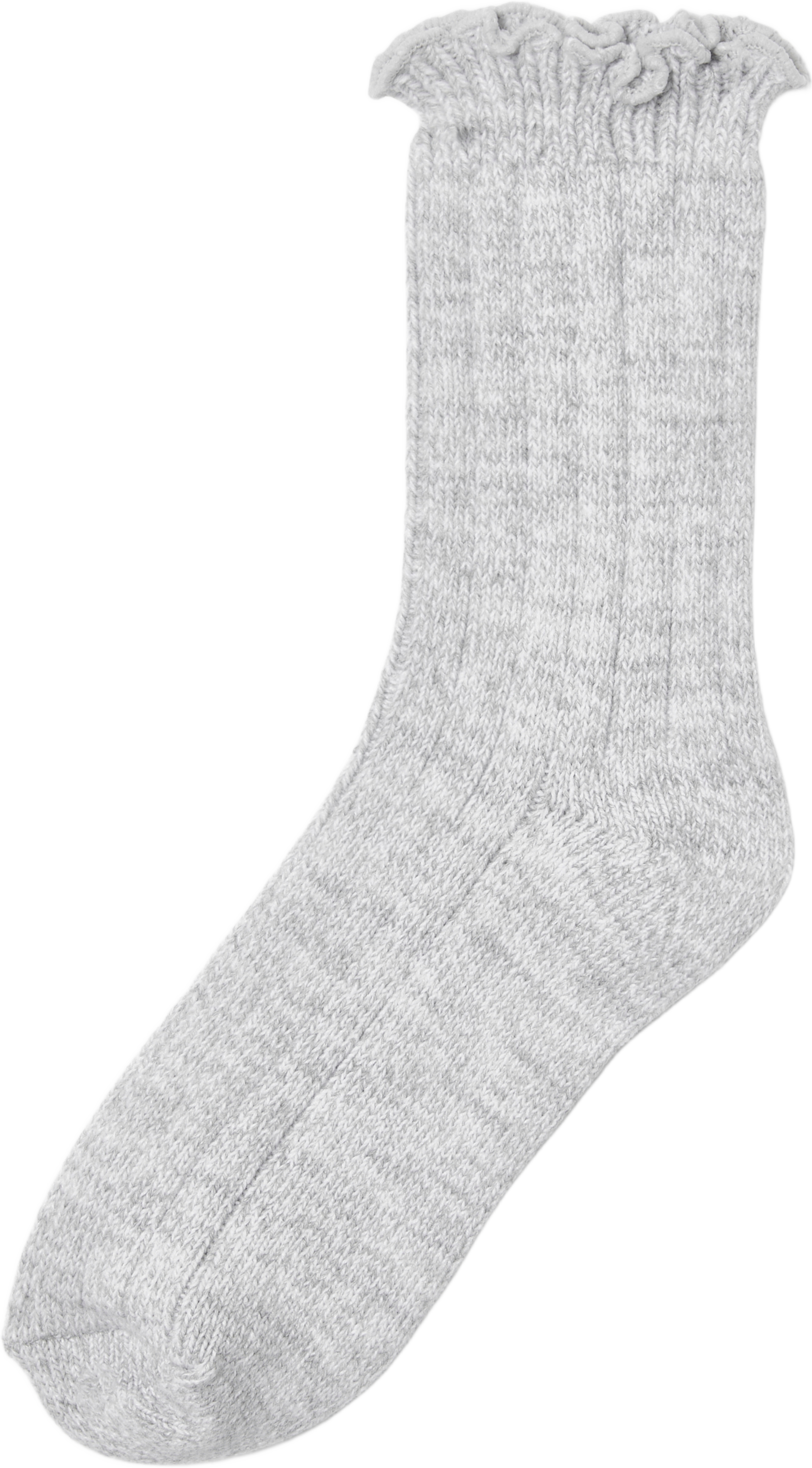 Raggsockor med vågig kant, från Å WOMAN, i färgen Light Grey Melange. Klicka för att öppna bilden i stort format