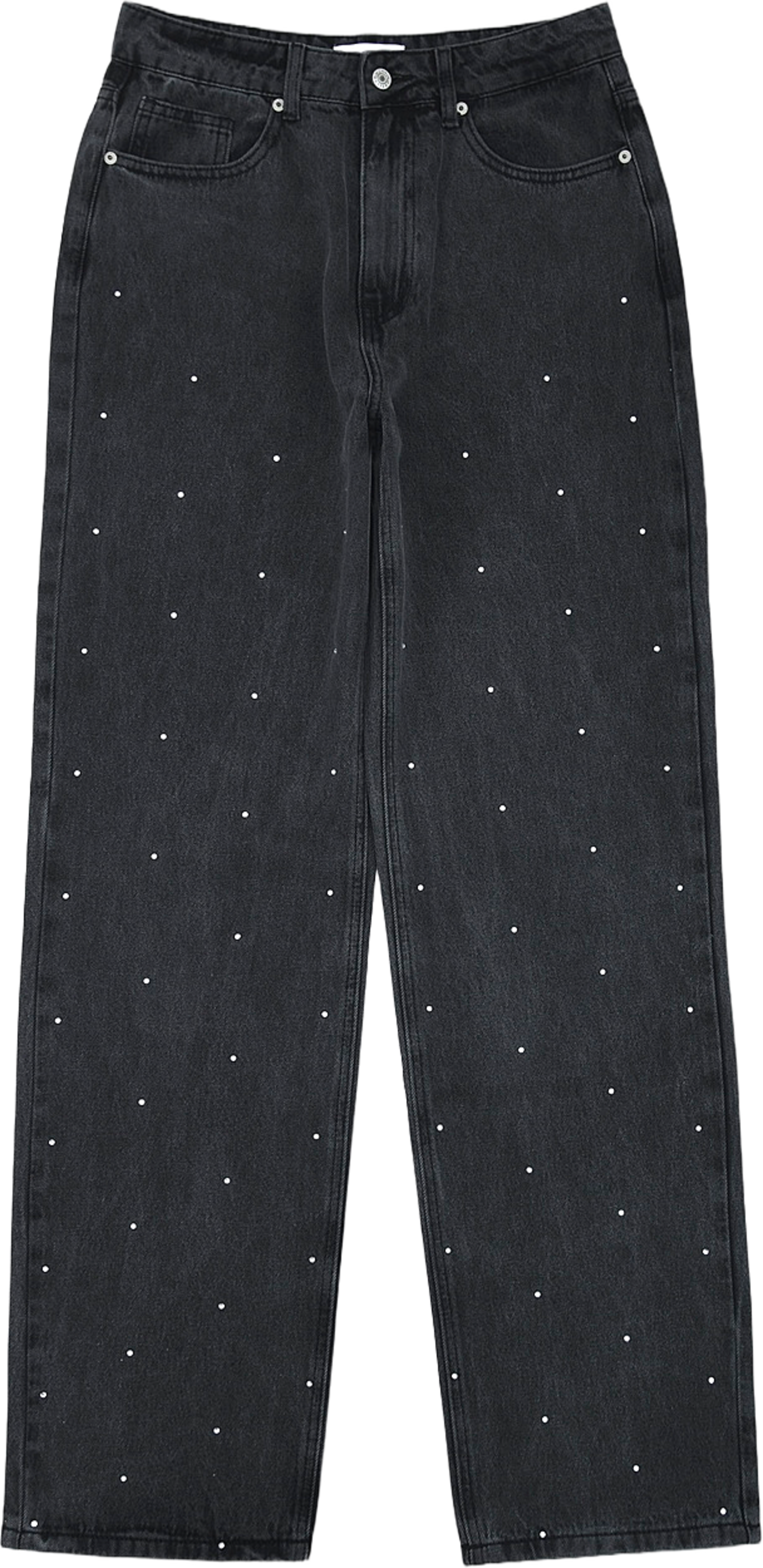 Raka jeans med strass YASEMINE, från Carin Wester, i färgen Grey Denim Wash. Klicka för att öppna bilden i stort format