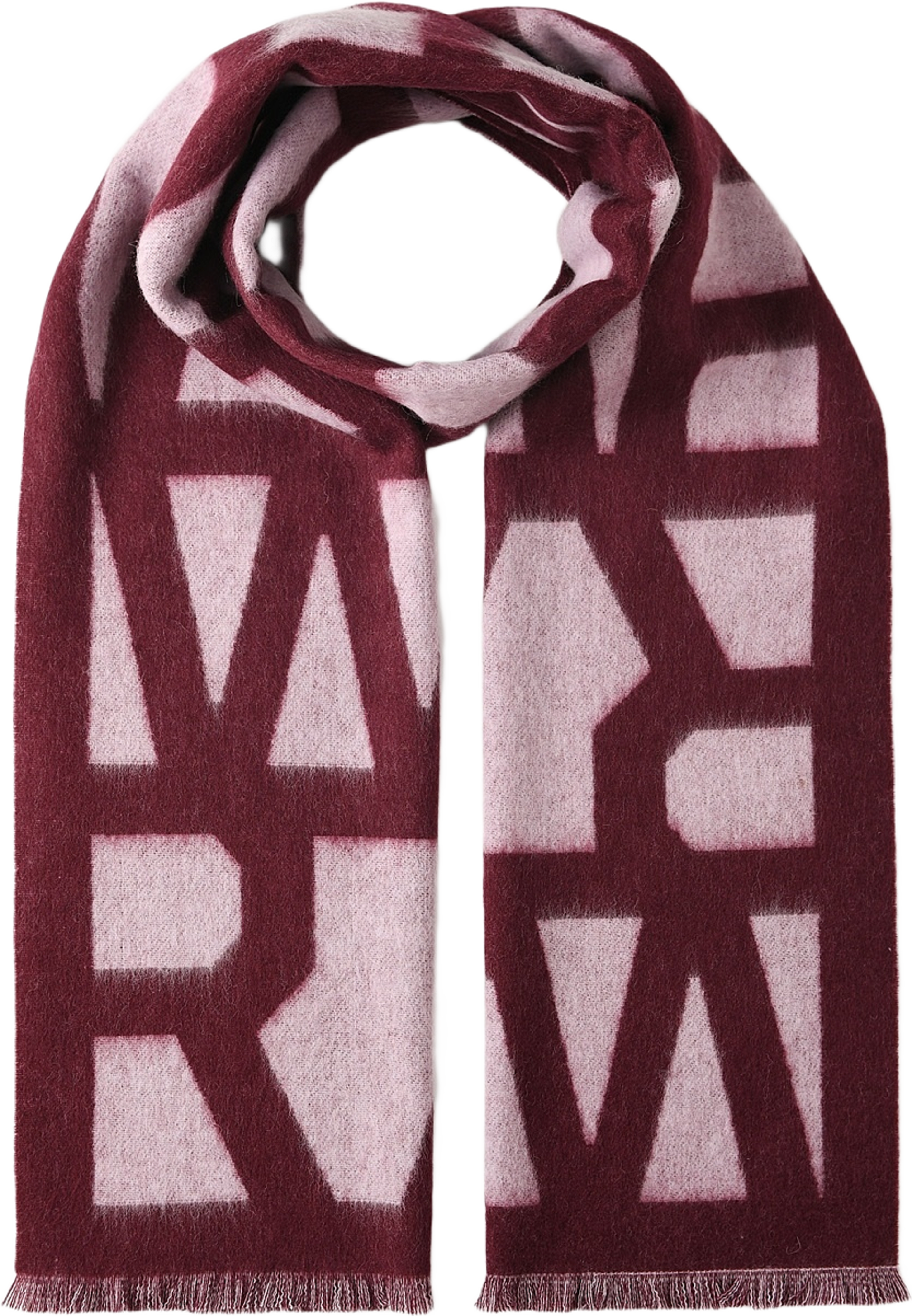 Jaquardstickad ullhalsduk HERA, från Wera, i färgen Wine Red. Klicka för att öppna bilden i stort format