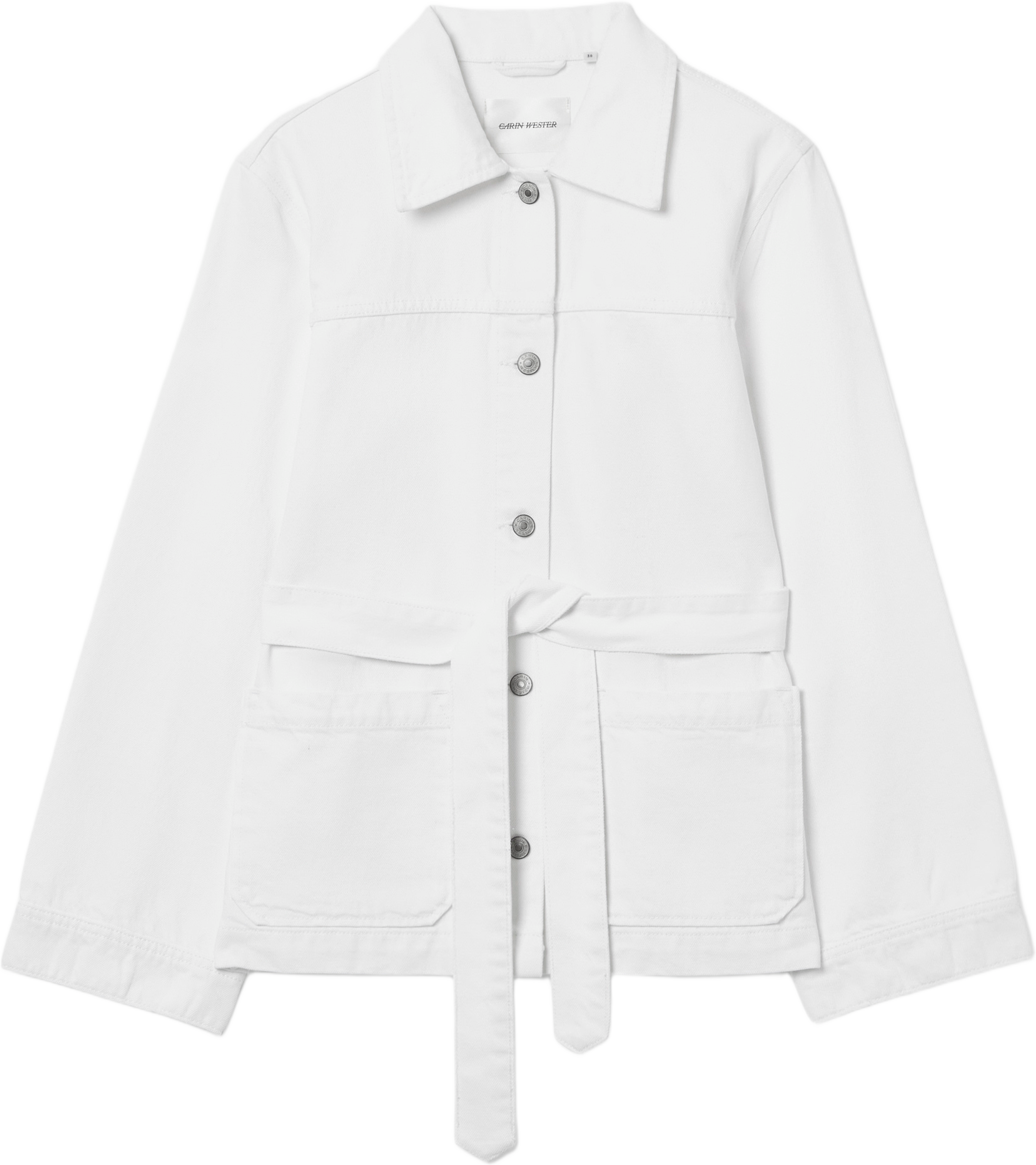 Jeansjacka med knytband YVIS, från Carin Wester, i färgen White Denim. Klicka för att öppna bilden i stort format