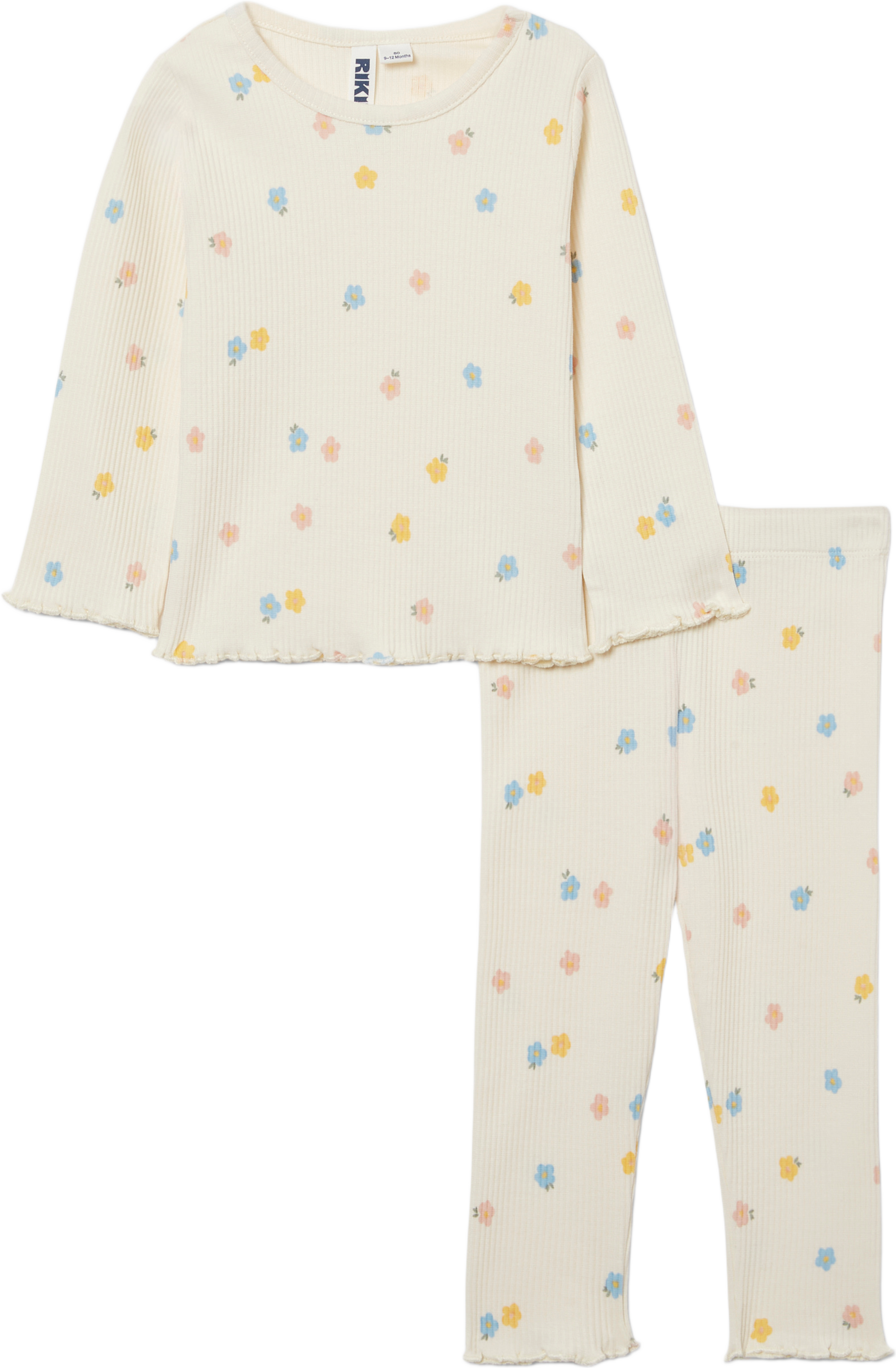 Ribbat set AMI, från RIKIKI, i färgen Multi Flower. Klicka för att öppna bilden i stort format