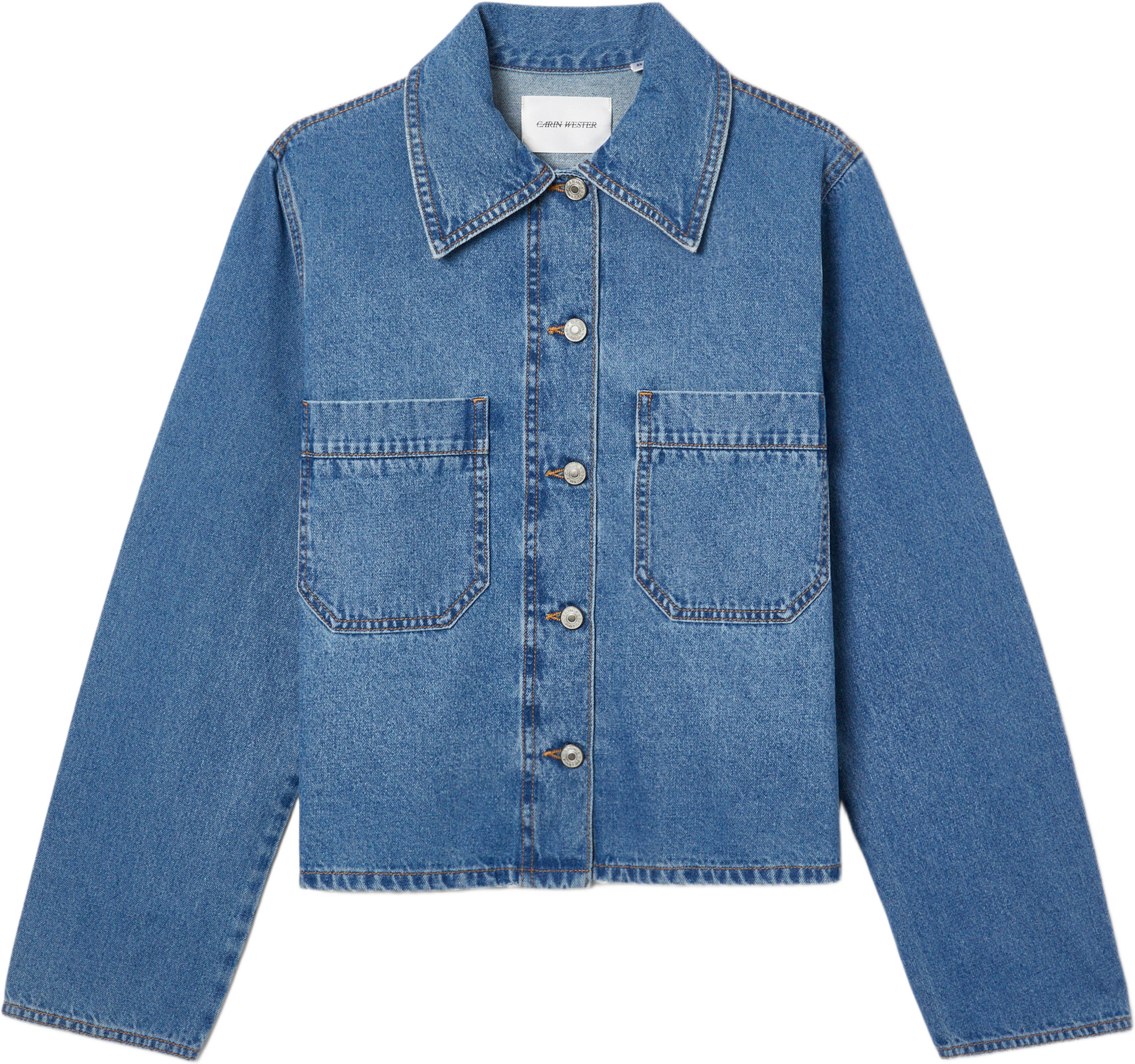 Jeansjacka JONNI, från Carin Wester, i färgen Mid Blue Denim. Klicka för att öppna bilden i stort format