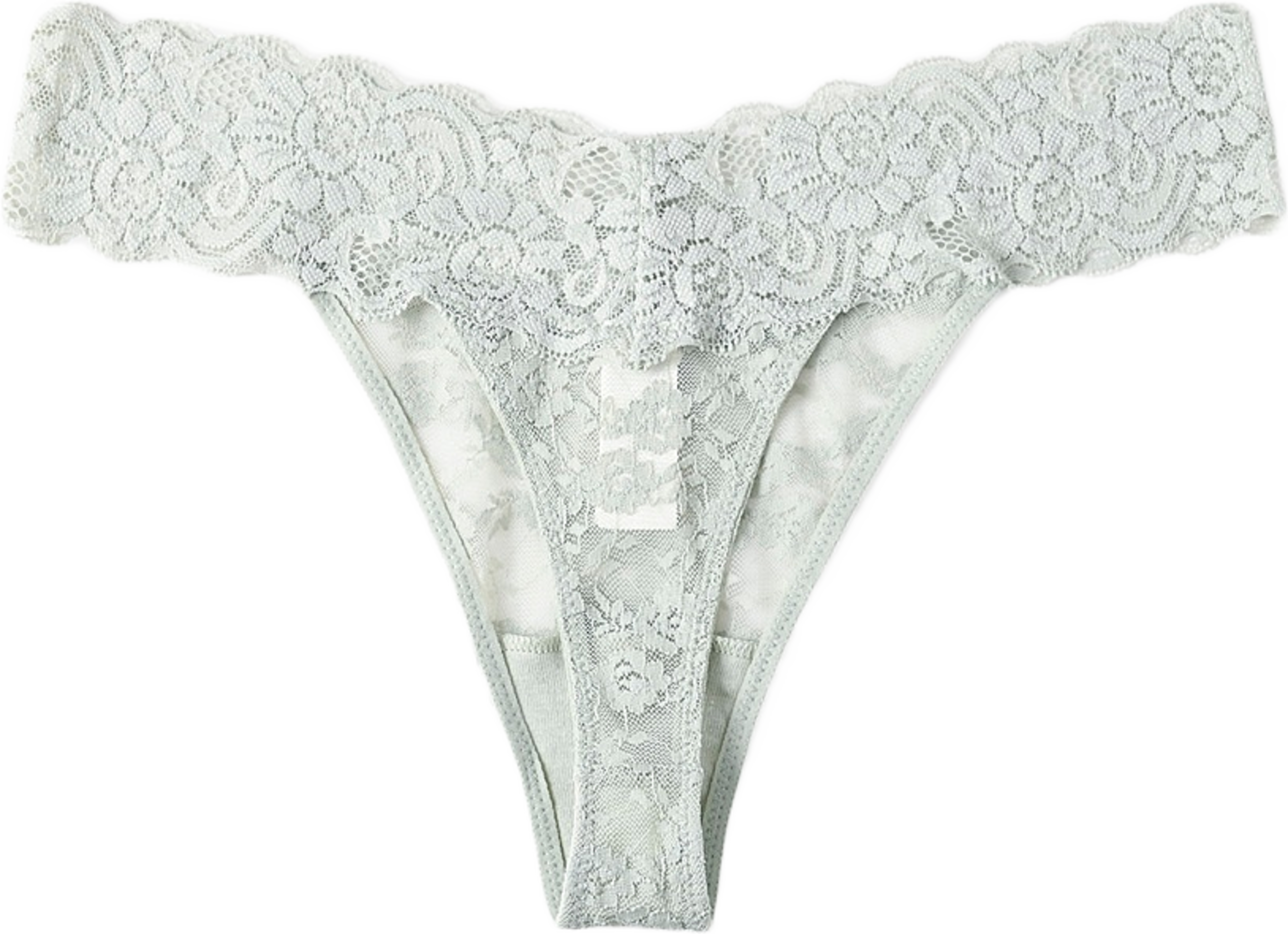 Stringtrosa med spets AMBER, från Å WOMAN, i färgen Light Green. Klicka för att öppna bilden i stort format