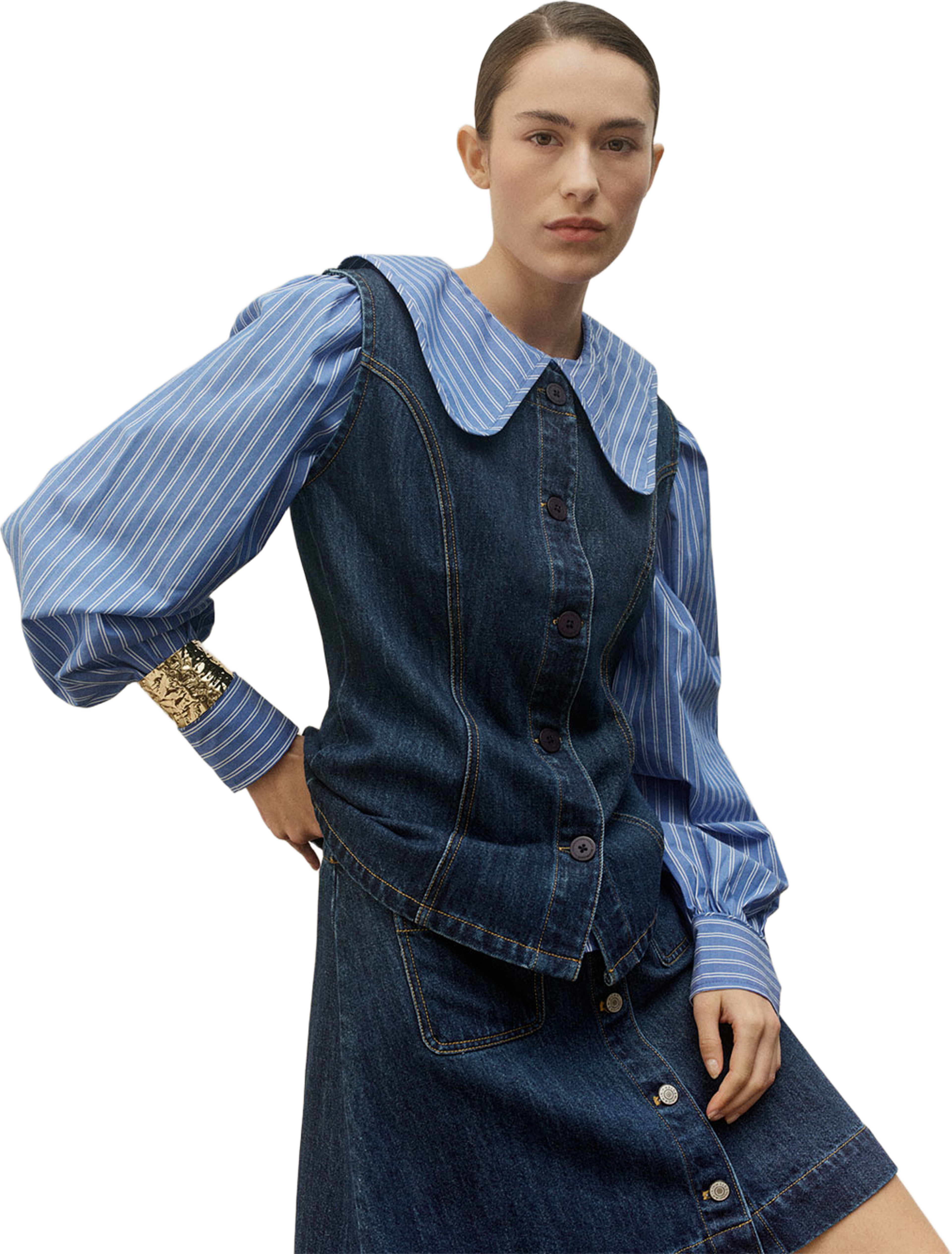 Blus AMELIE, från Carin Wester, i färgen Blue Stripe. Klicka för att öppna bilden i stort format