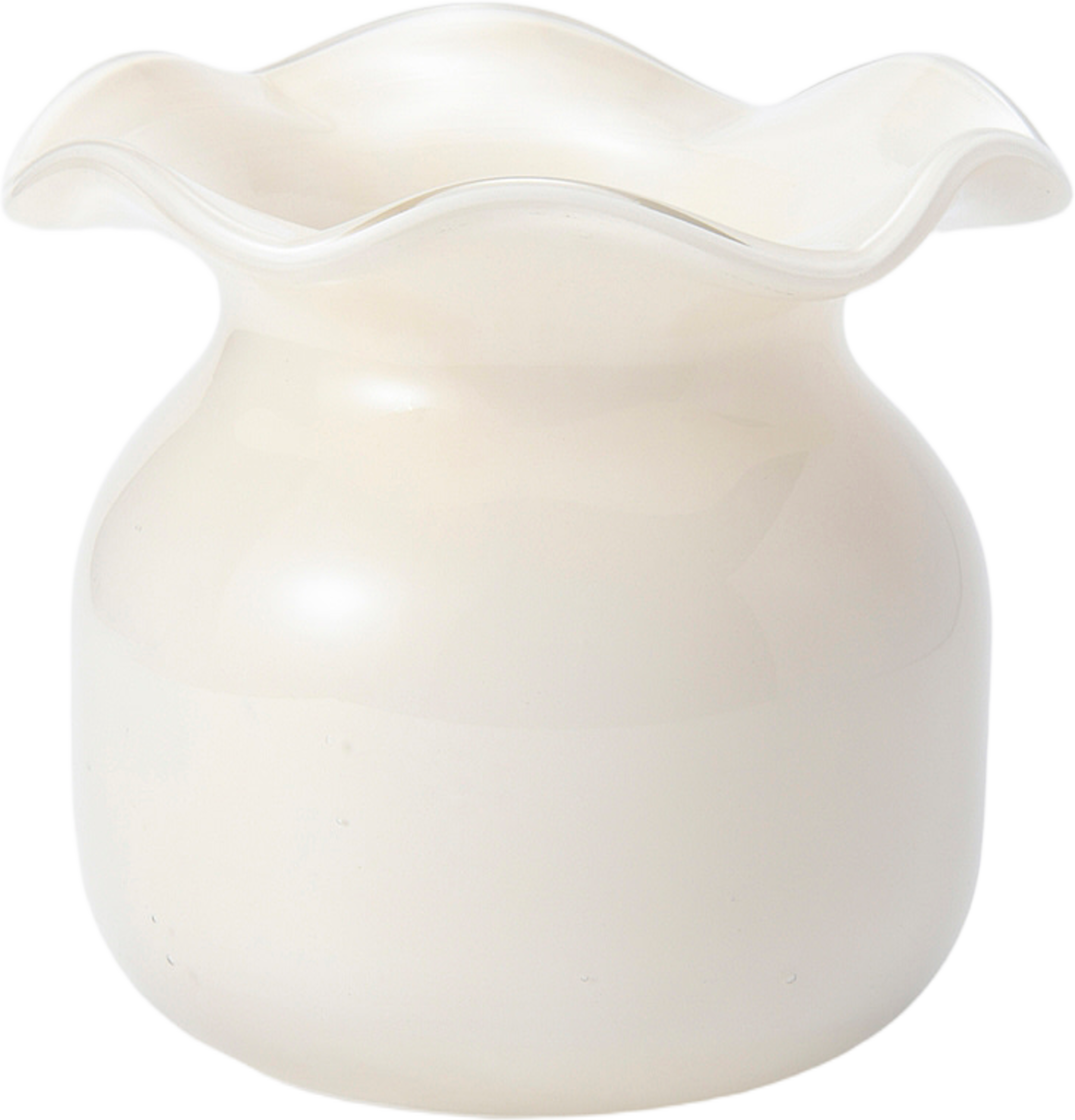 Glasvas FLORA, från Åhléns Home, i färgen Offwhite. Klicka för att öppna bilden i stort format