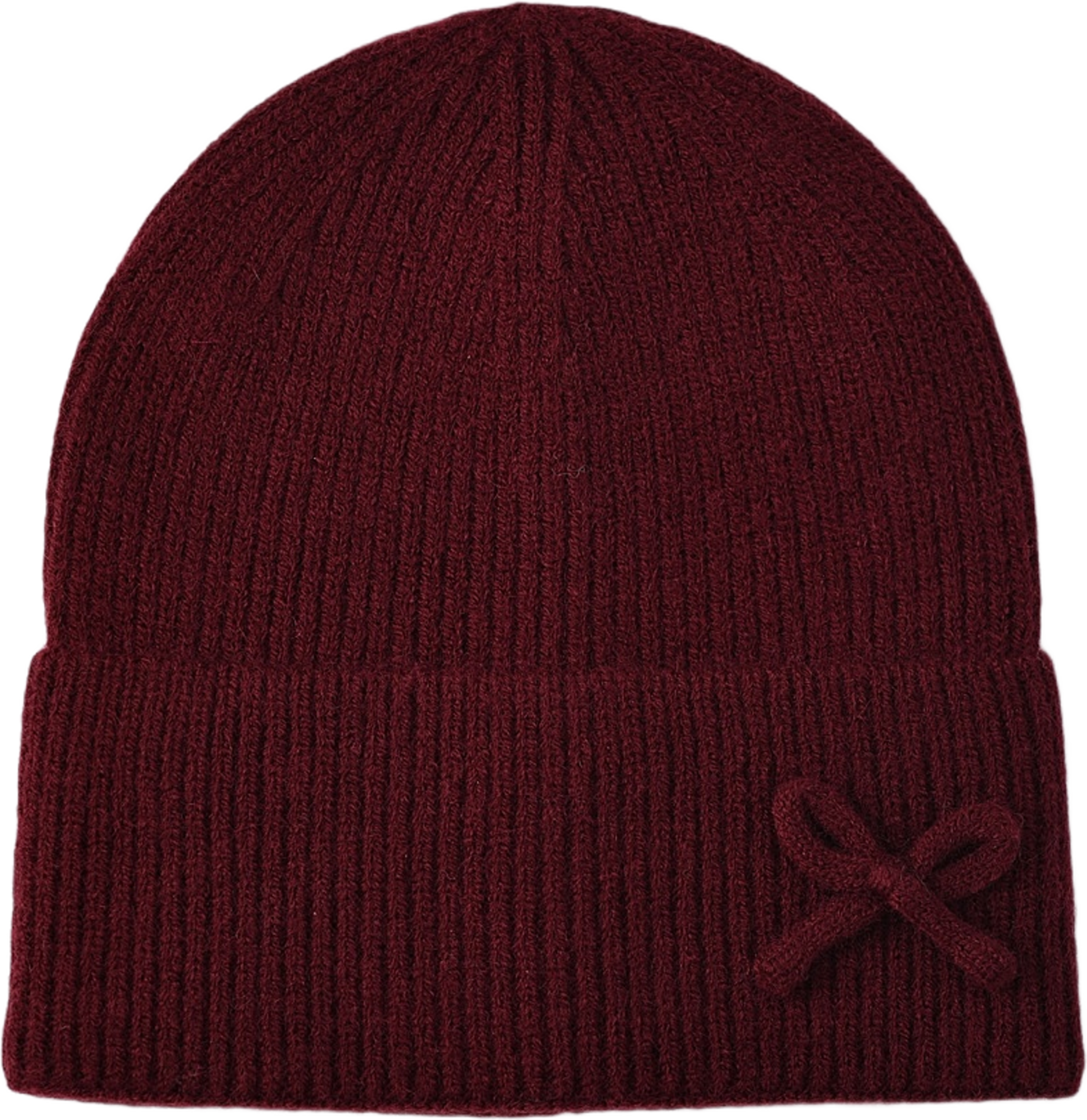 Mössa med rosett SAGA, från Å WOMAN, i färgen Wine Red. Klicka för att öppna bilden i stort format