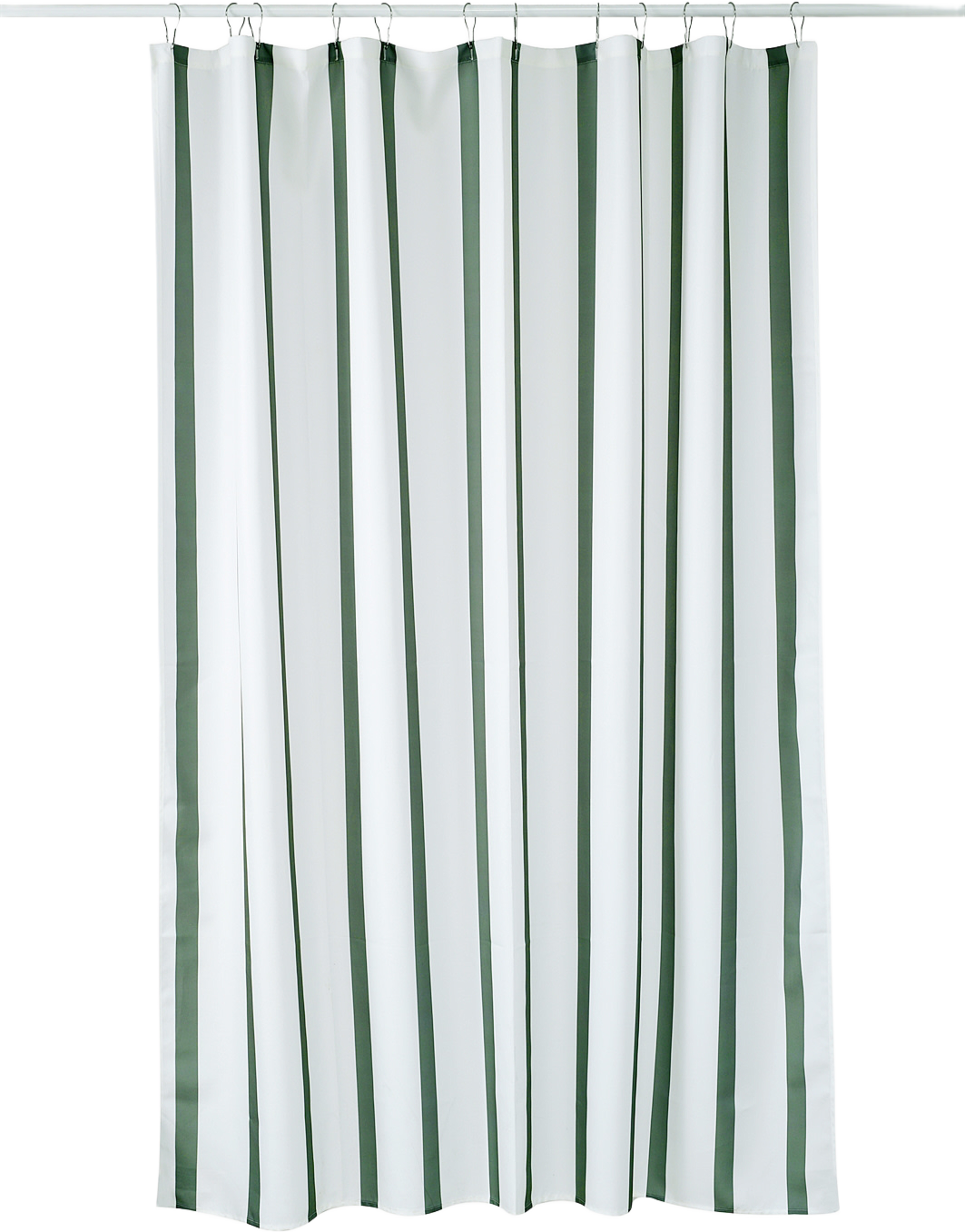 Duschdraperi HELLE 180x200 cm, från Åhléns Home, i färgen Green Stripe. Klicka för att öppna bilden i stort format