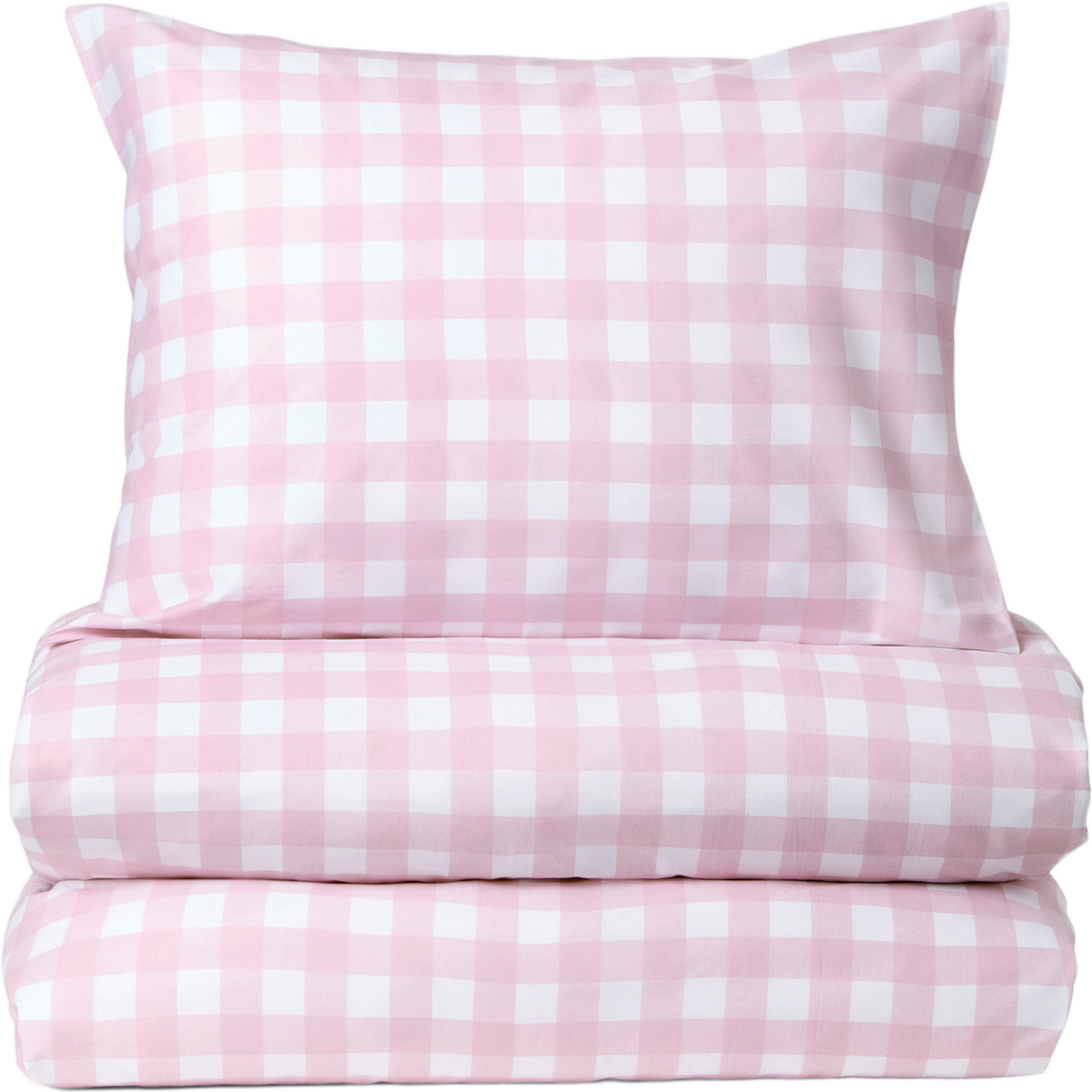 Bäddset GINGHAM 150x210 cm, från Åhléns Home, i färgen Off White/Light Pink. Klicka för att öppna bilden i stort format