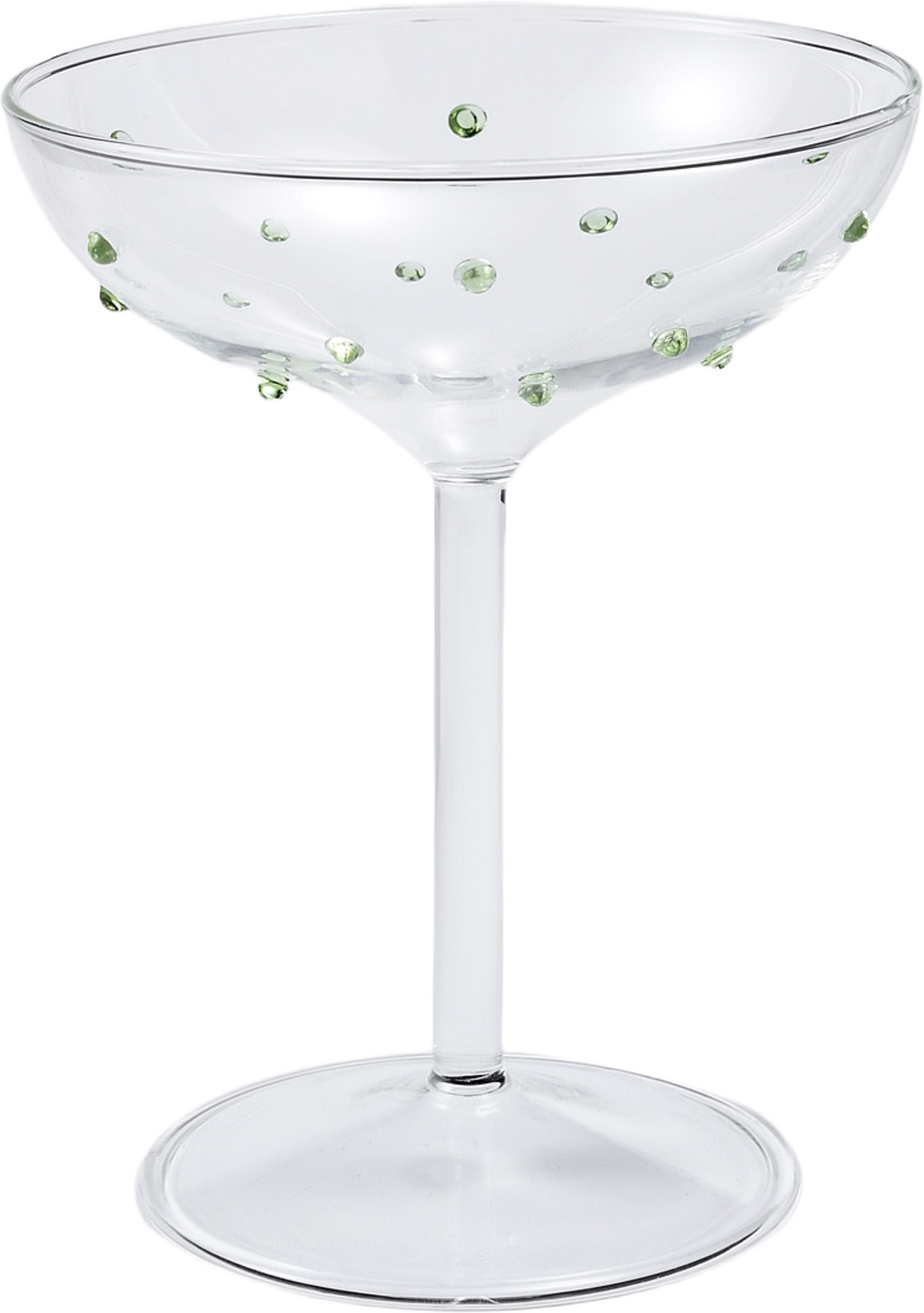 Champagnecoupe SPIKE, från Åhléns Home, i färgen Green. Klicka för att öppna bilden i stort format