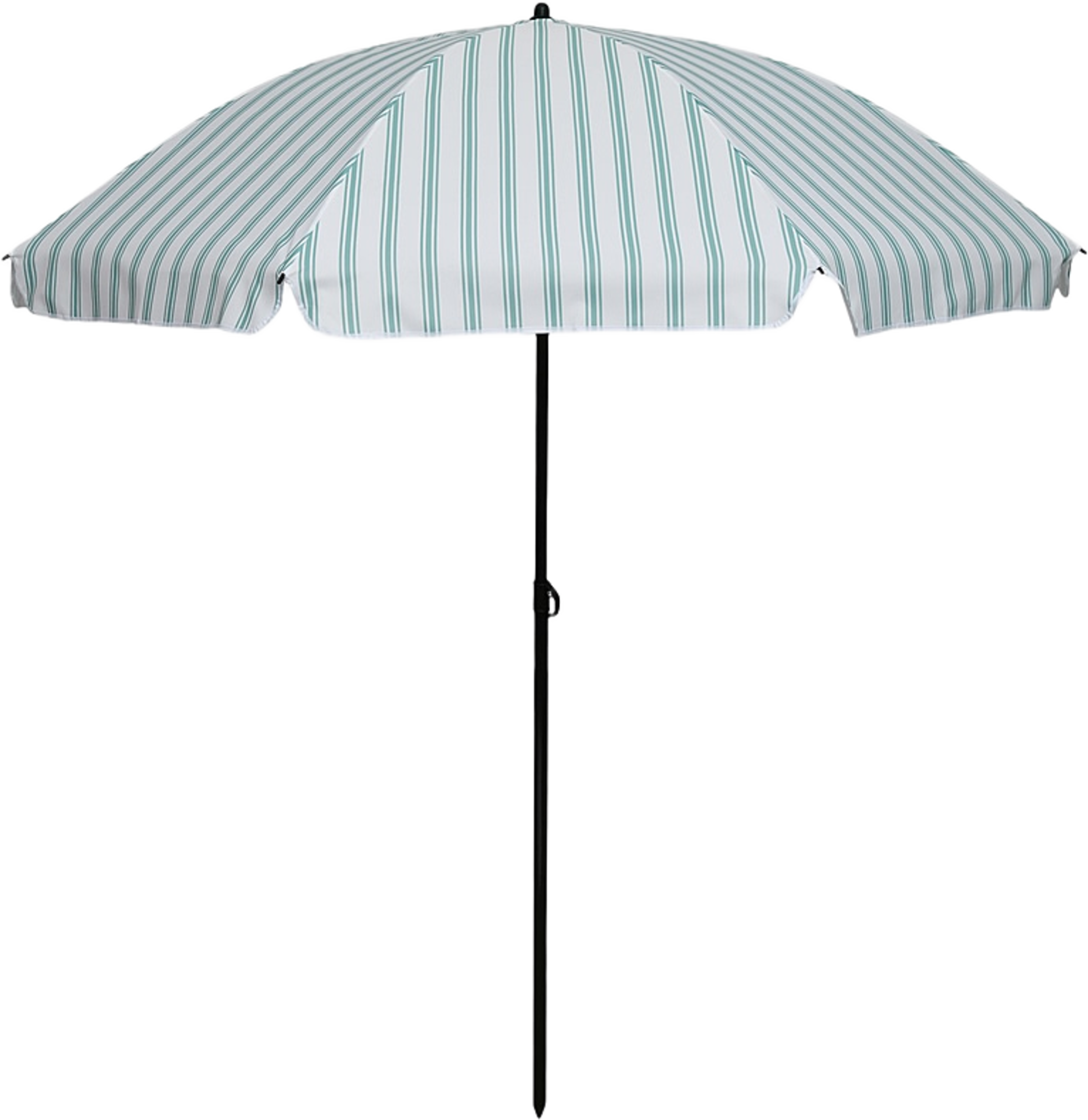 Fällbart parasoll 2 m, från Åhléns Home, i färgen Green Stripe. Klicka för att öppna bilden i stort format