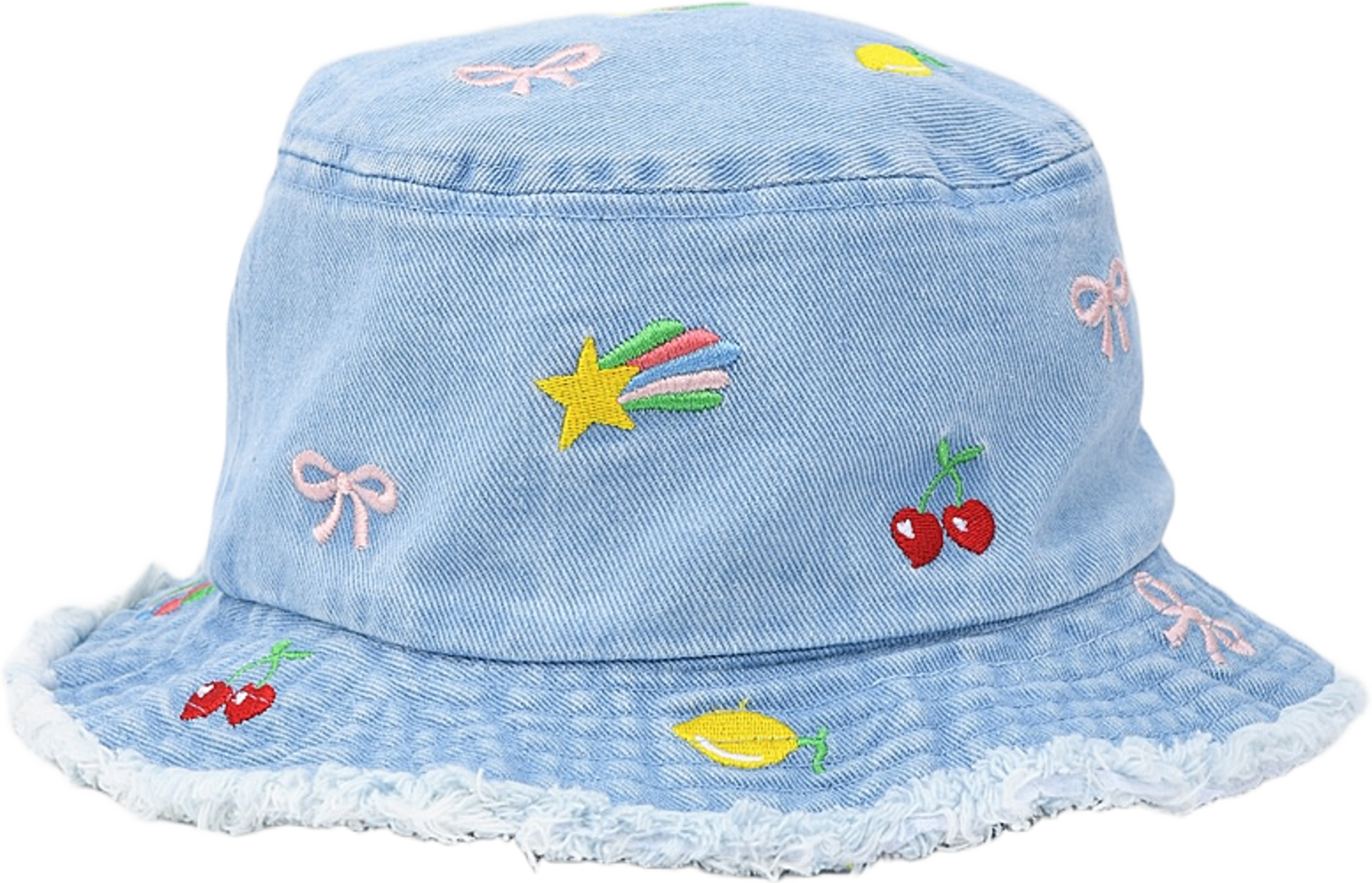 Denimhatt med broderi BILLIE, från RIKIKI, i färgen Multi. Klicka för att öppna bilden i stort format