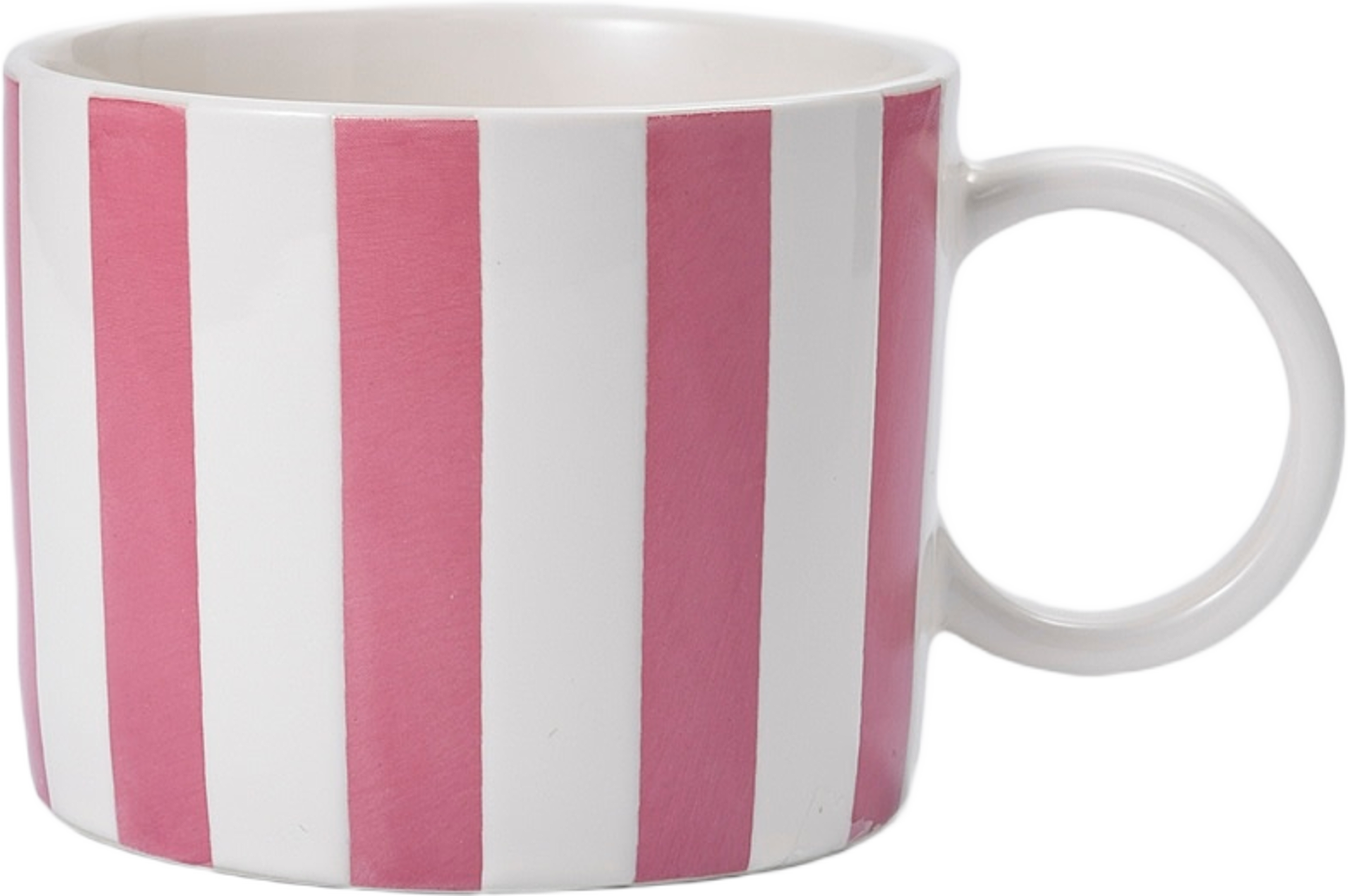Mugg i stengods ADA Stripe 25 cl, från Åhléns Home, i färgen Pink. Klicka för att öppna bilden i stort format
