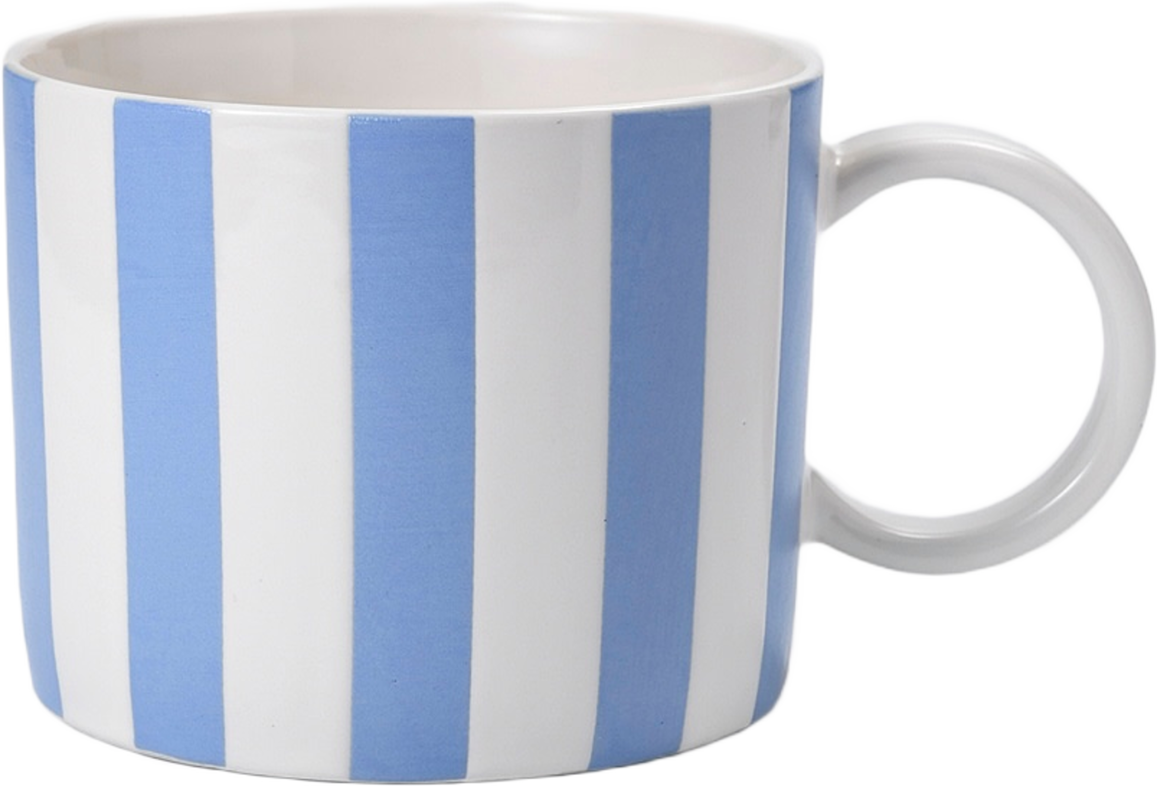 Mugg i stengods ADA Stripe 25 cl, från Åhléns Home, i färgen Blue. Klicka för att öppna bilden i stort format