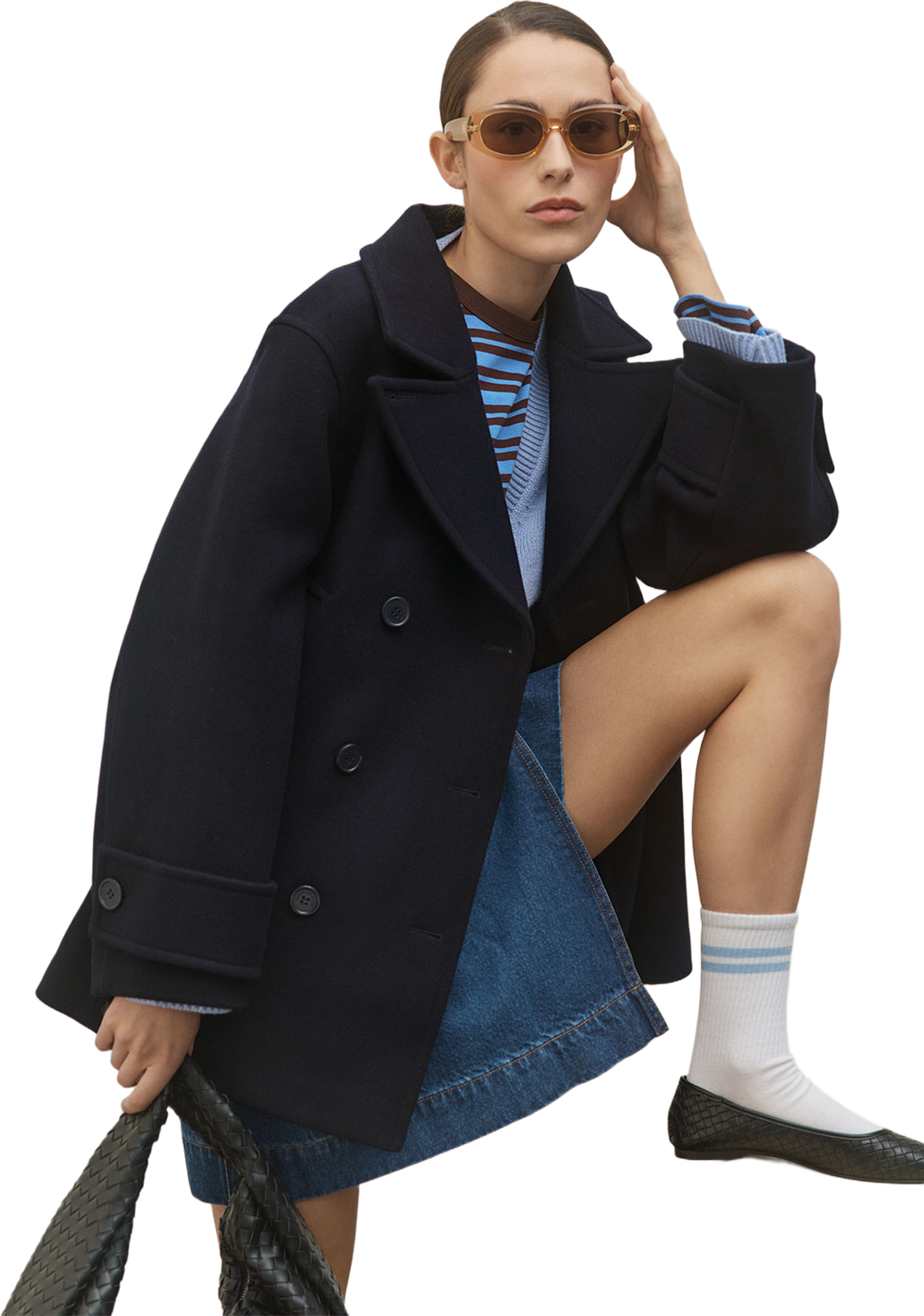 Jacka i ullmix RANEA, från Carin Wester, i färgen Dark Navy. Klicka för att öppna bilden i stort format