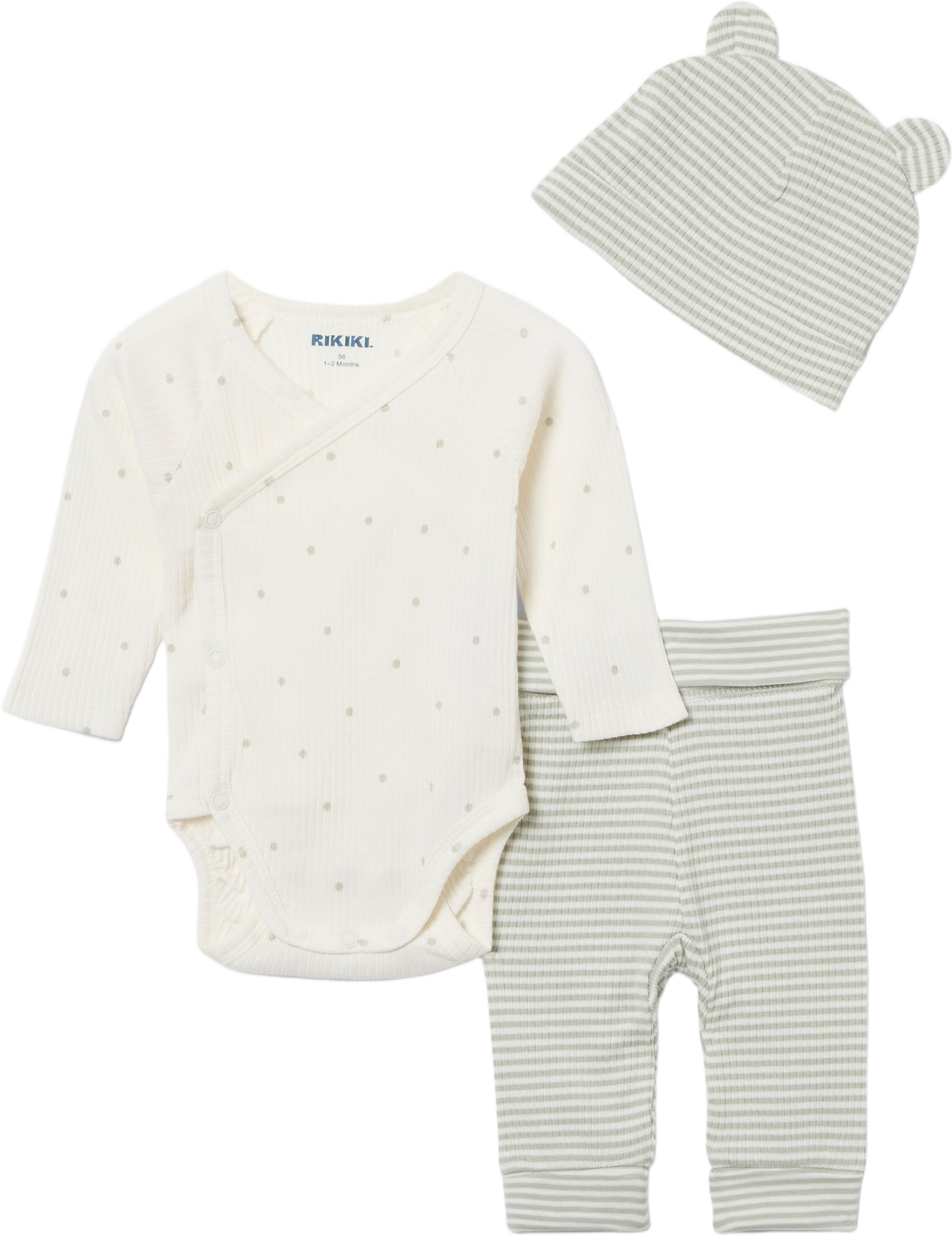 Ribbat set i 3 delar JUPITER, från RIKIKI, i färgen Green. Klicka för att öppna bilden i stort format