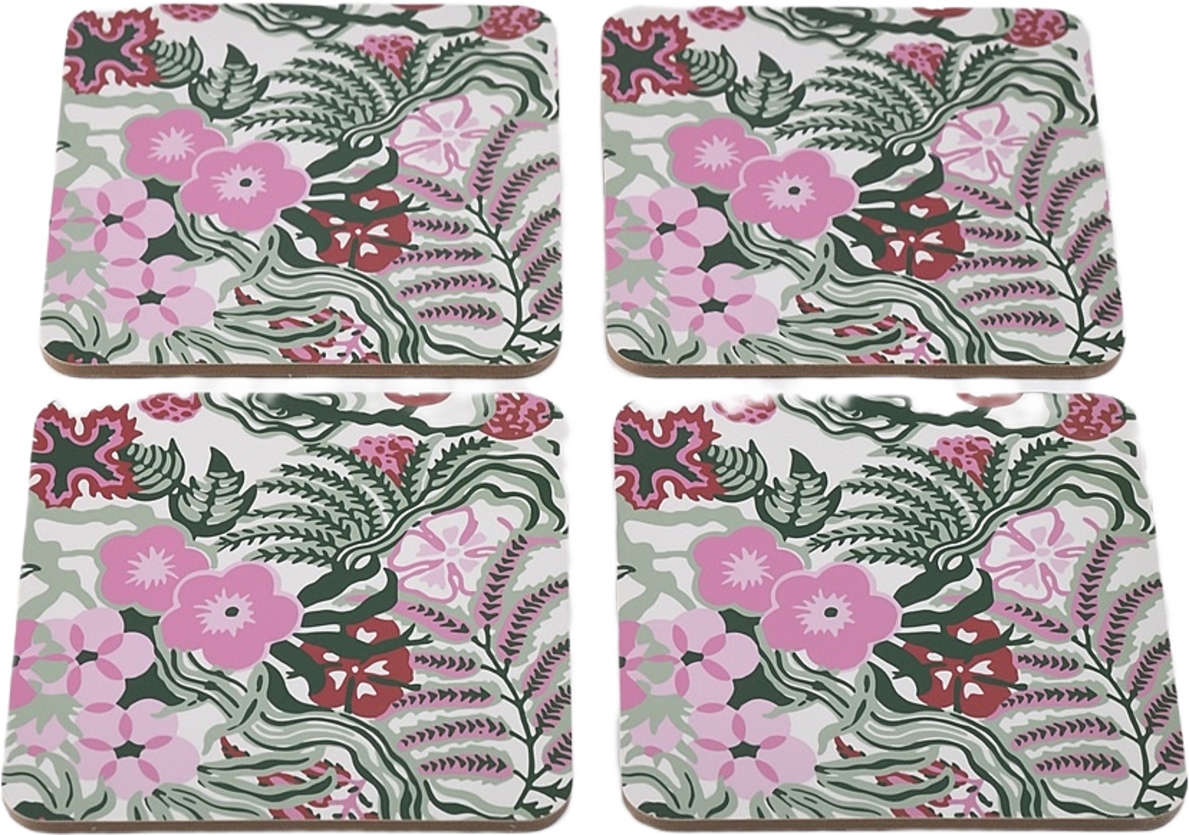 Glasunderlägg FLORETTE, 4-pack, från Åhléns Home, i färgen Multi Green. Klicka för att öppna bilden i stort format