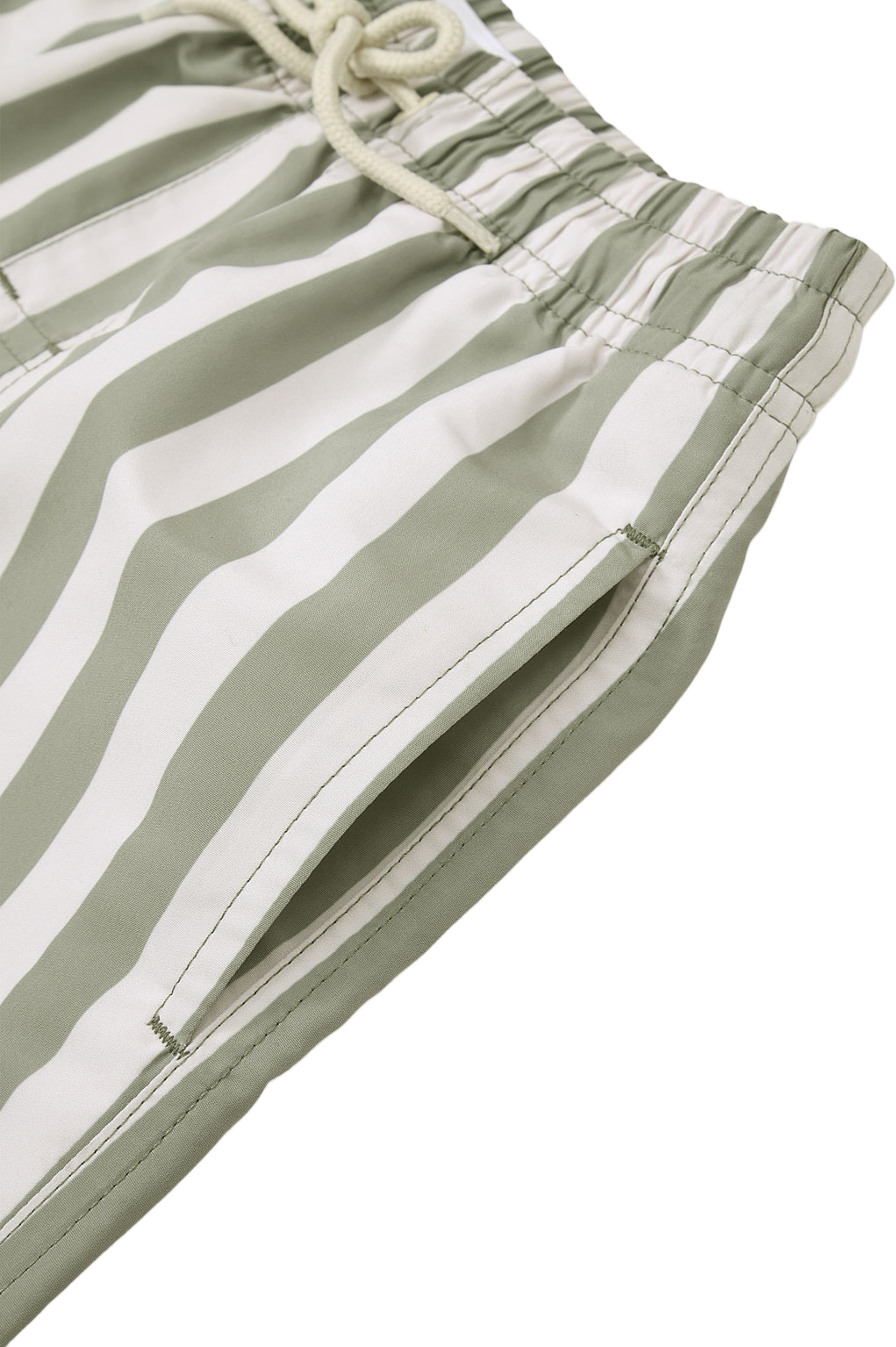 Badshorts WALTER, från RIKIKI, i färgen Green Stripe. Klicka för att öppna bilden i stort format