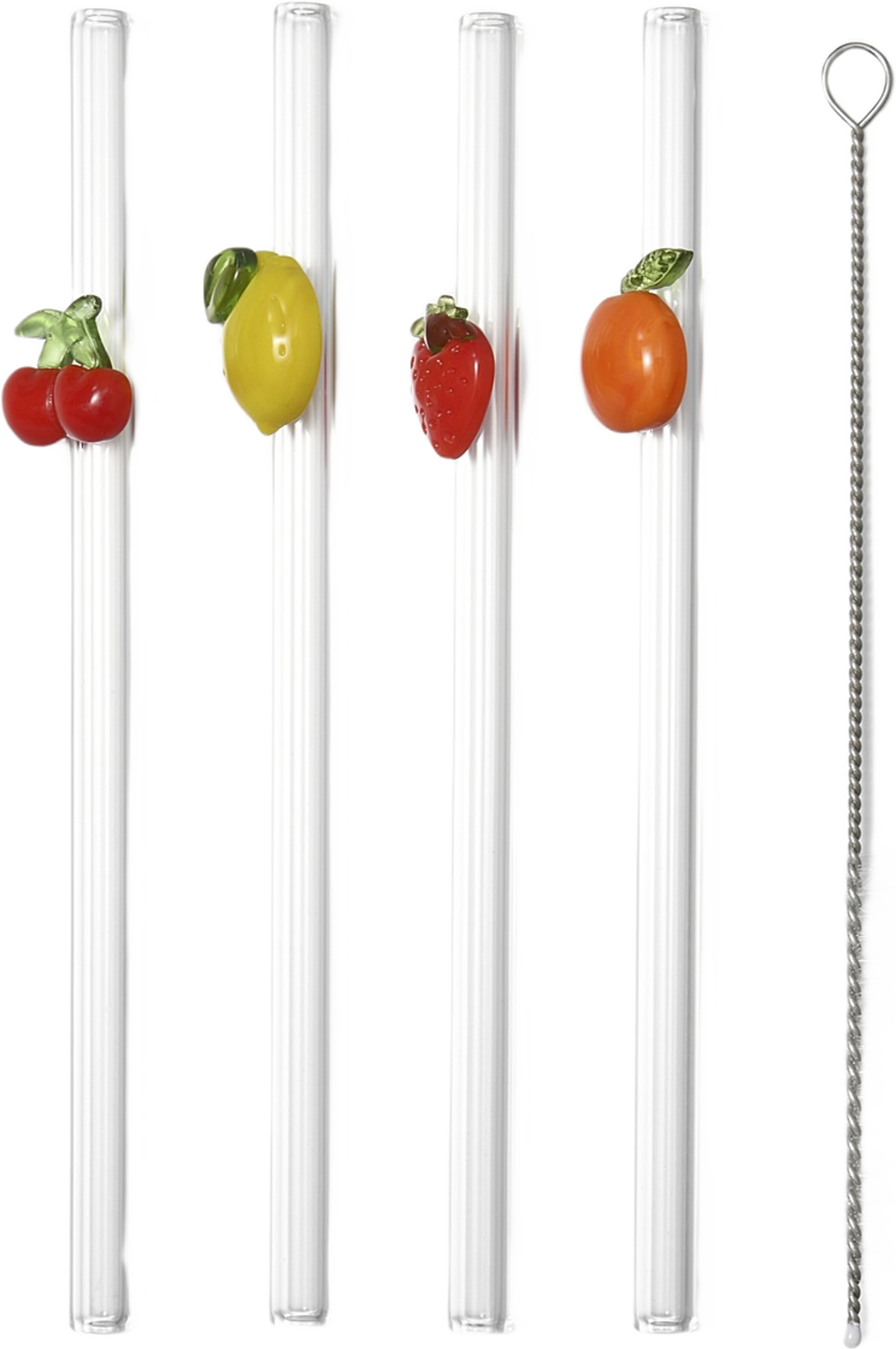 Sugrör i glas FRUITS, 4-pack, från Åhléns Home, i färgen Multi. Klicka för att öppna bilden i stort format