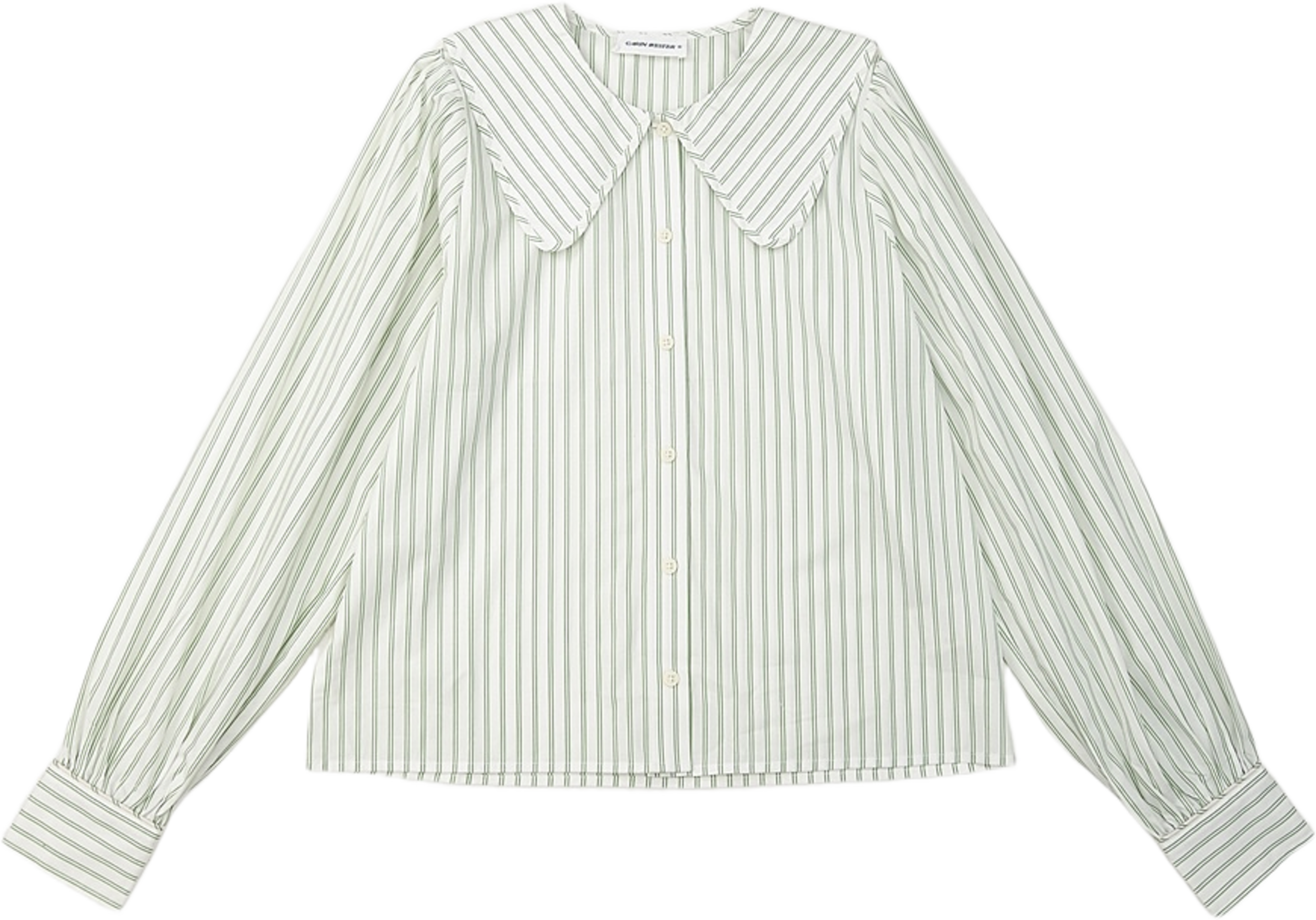 Blus AMELIE, från Carin Wester, i färgen Green Stripe. Klicka för att öppna bilden i stort format