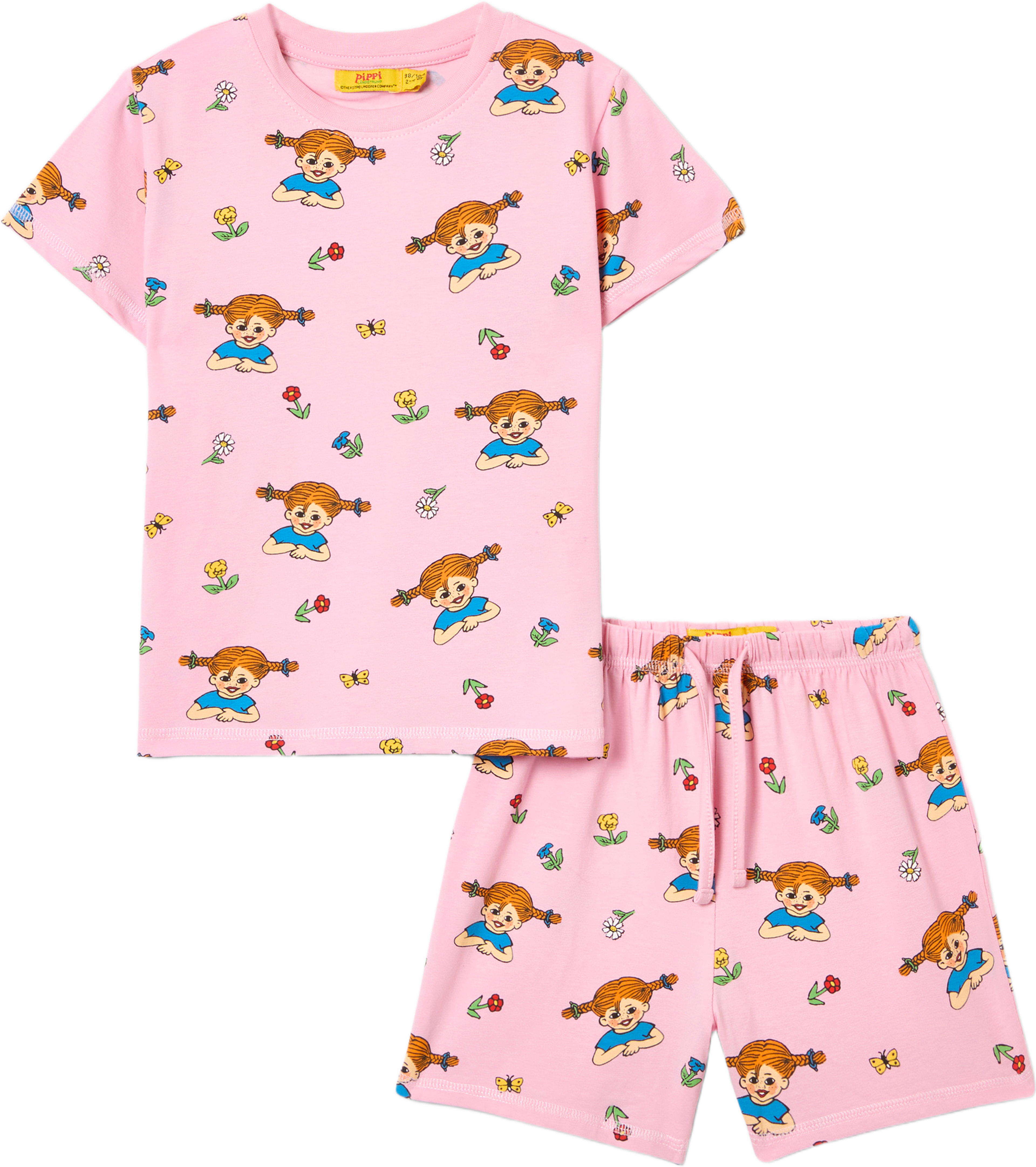 Kortärmad Pippi Långstrump-pyjamas SVEA, från PIPPI, i färgen Pink. Klicka för att öppna bilden i stort format