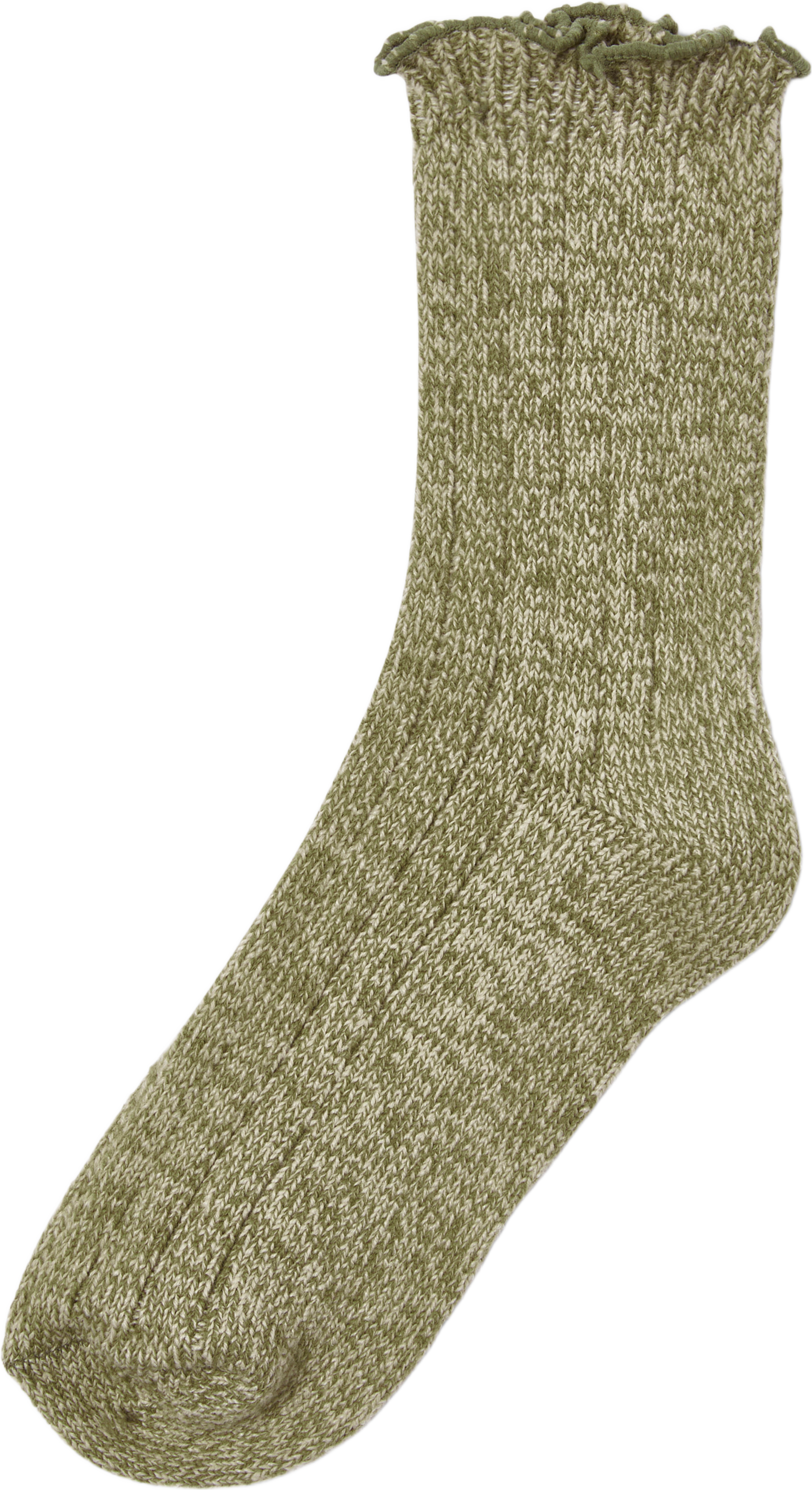 Raggsockor med vågig kant, från Å WOMAN, i färgen Green. Klicka för att öppna bilden i stort format